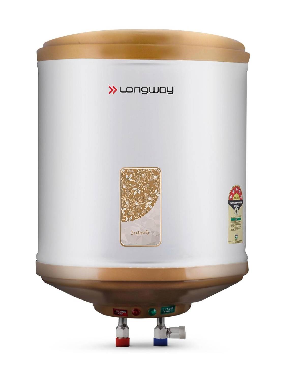 Longway Superb 25 L Storage Water Geyser 5 Star BEE Energy Rating | SS Tank with Anti-Rust Coating | Multi Safety