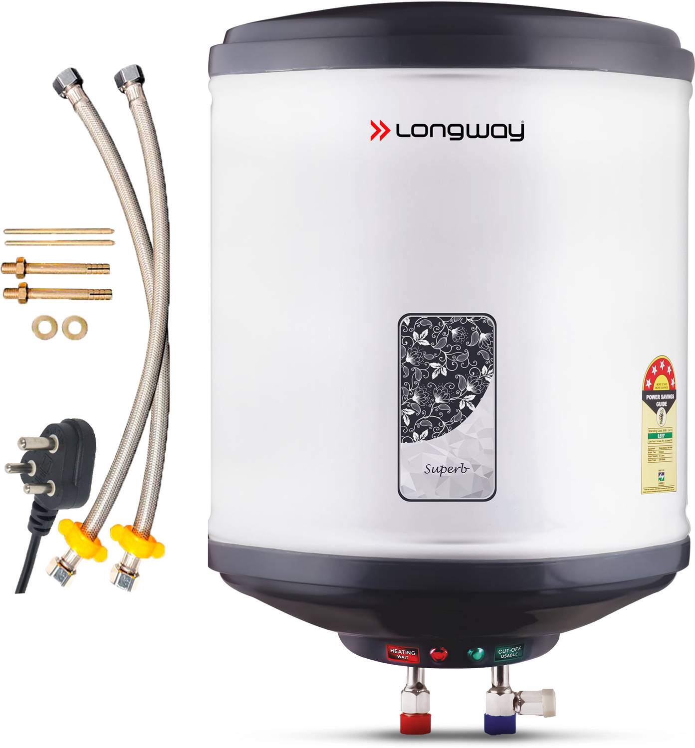 Longway 35 L Storage Water Geyser 5 Star BEE Energy Rating SS T