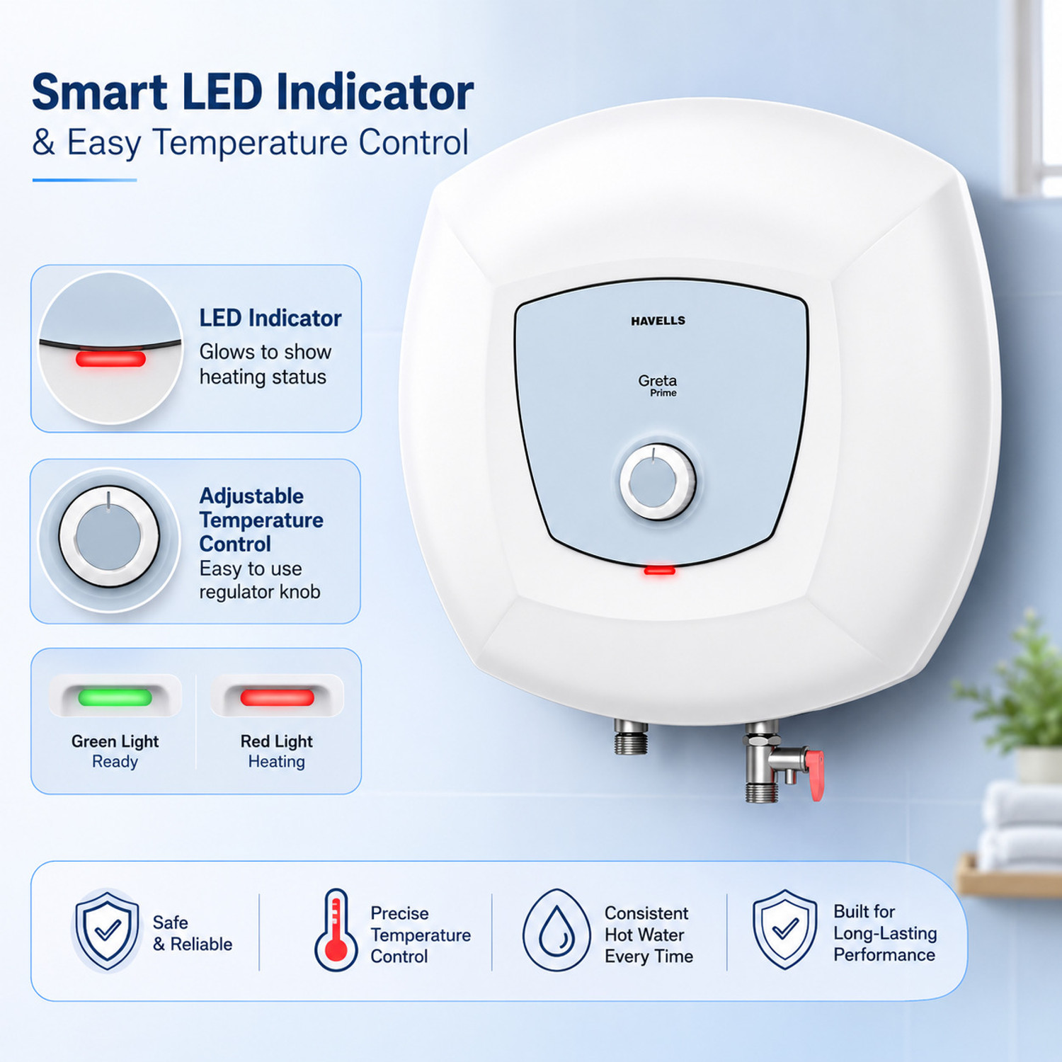 Image of HAVELLS GRETA PRIME 15 L Storage Water Geyser