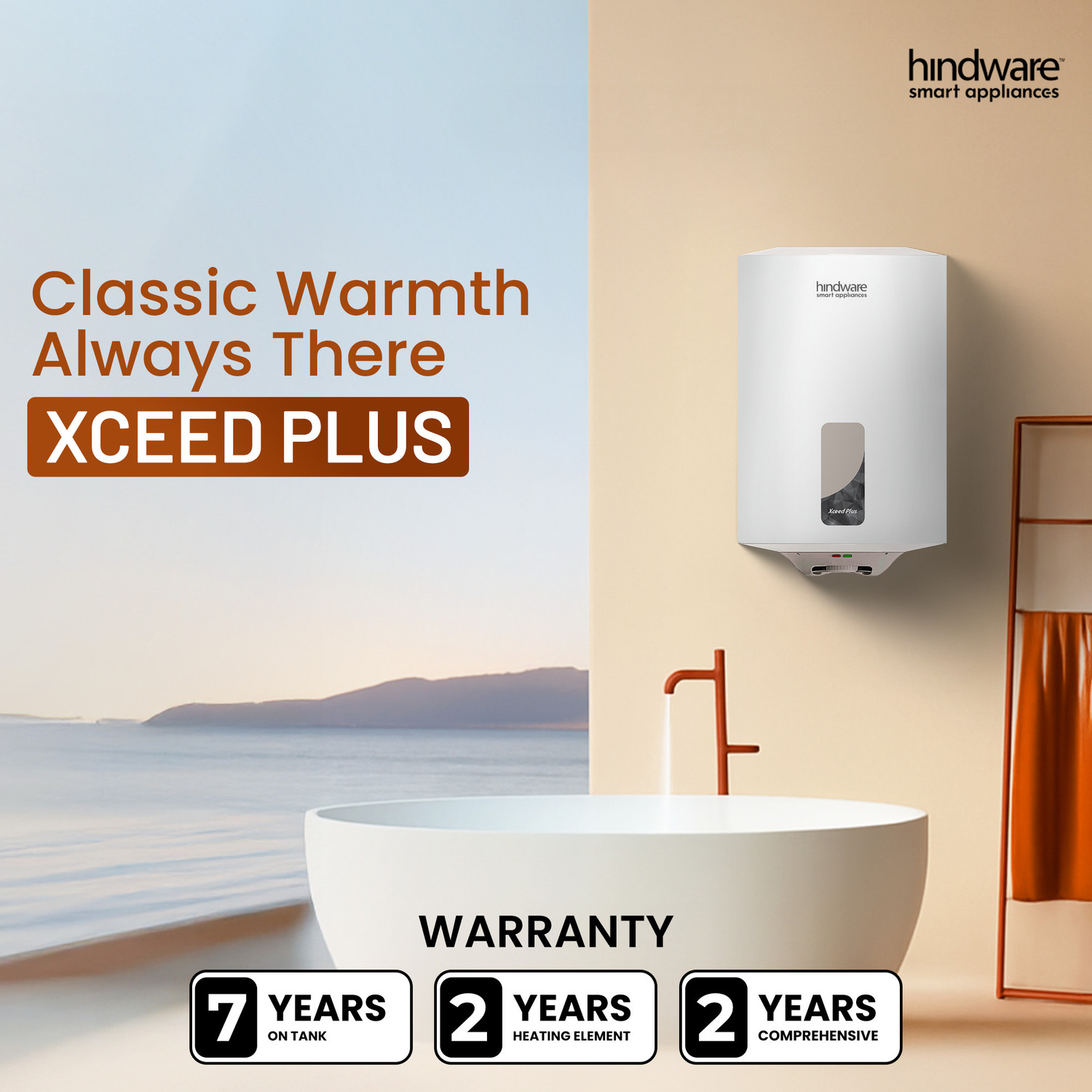 Image of Hindware Smart Appliances 15 L Storage Water Geyser (Xceed Plus, White) (White)