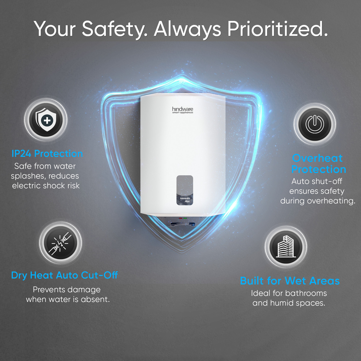 Image of Hindware Smart Appliances Immedio Plus 10 L Storage Water Geyser