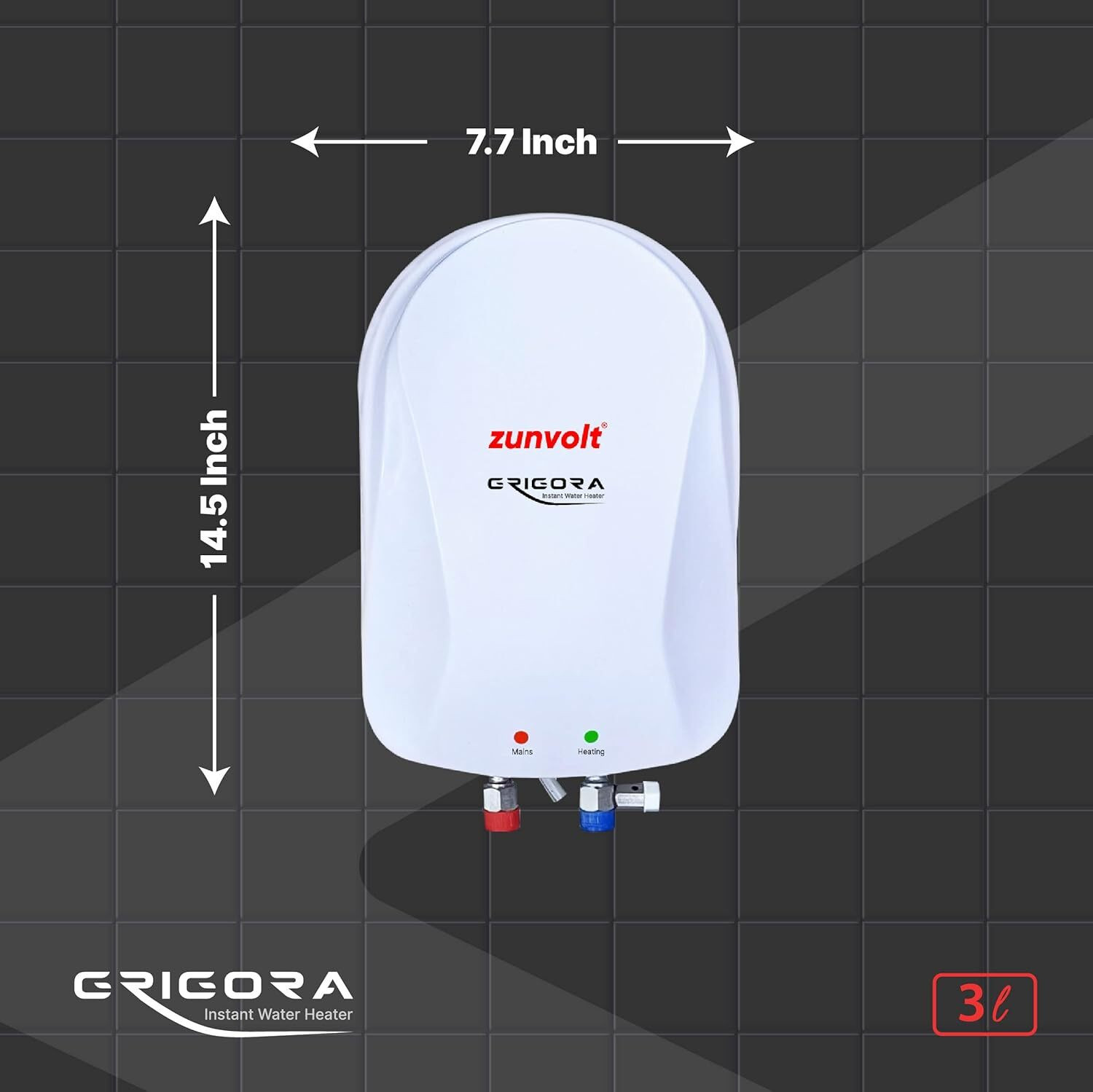 Image of ZunVolt Grigora 3 L Instant Water Geyser
