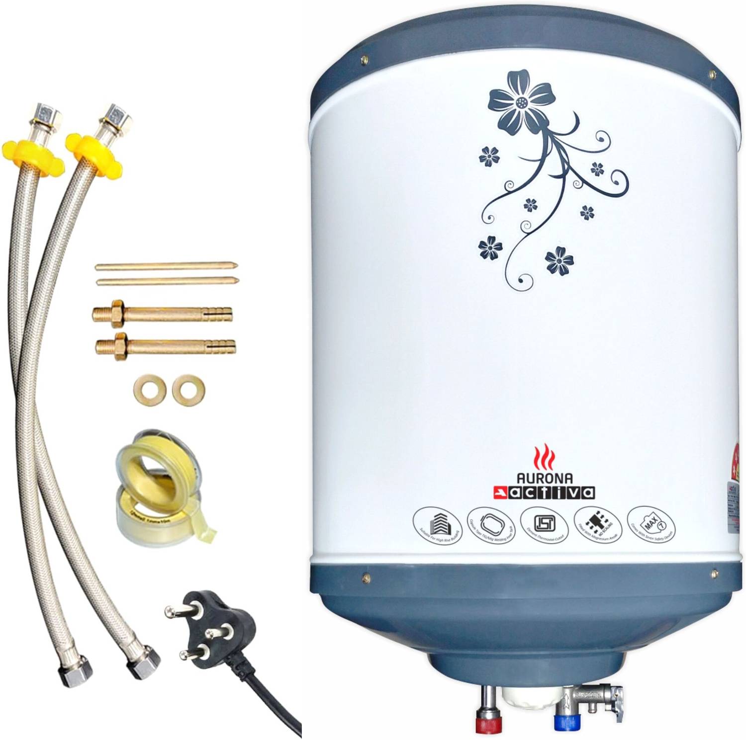 ACTIVA 15 L Storage Water Geyser (Aurona, WHITE AND GRAY) (WHITE