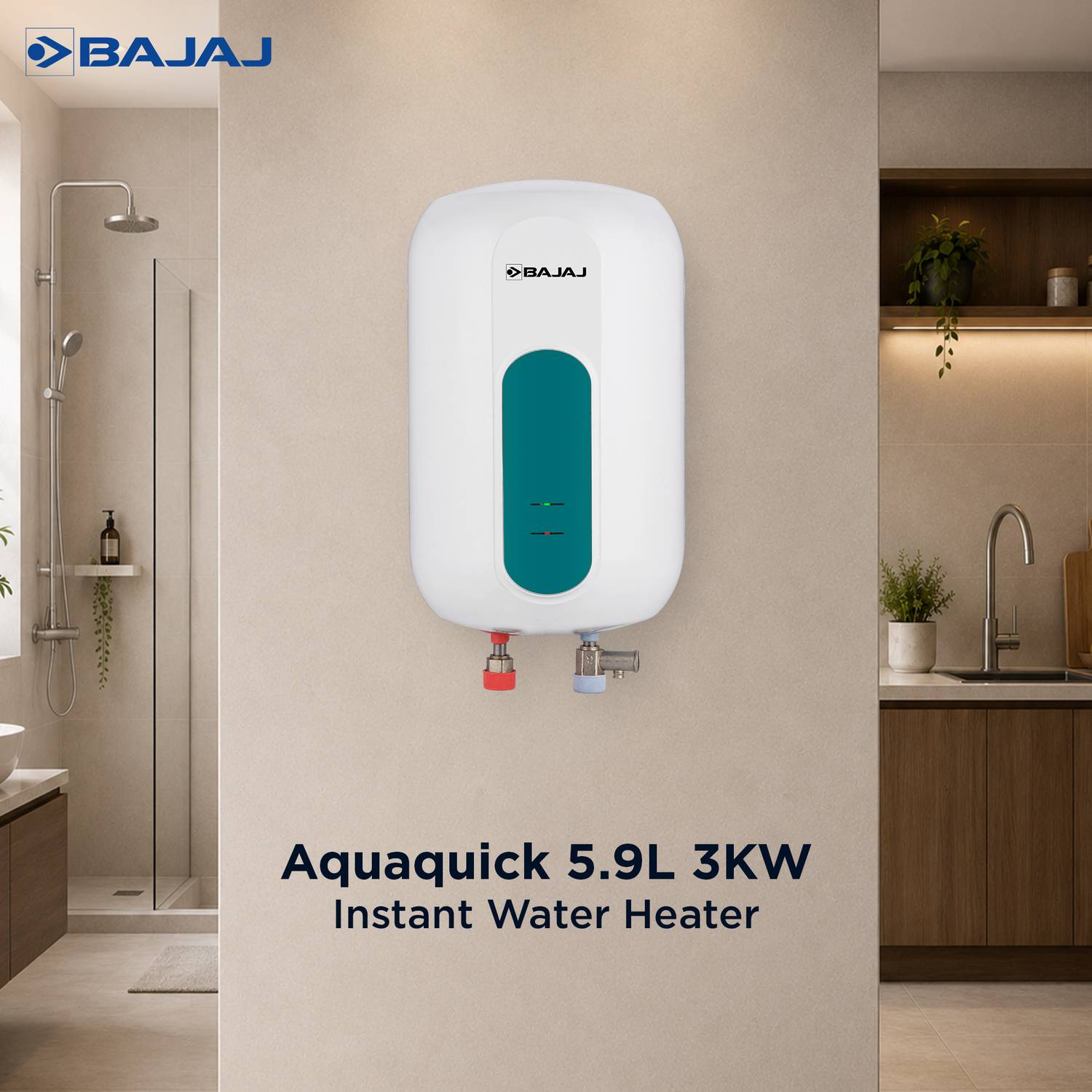 BAJAJ Aquaquick IWH 5.9L 3KW Instant Water Geyser - Image 4