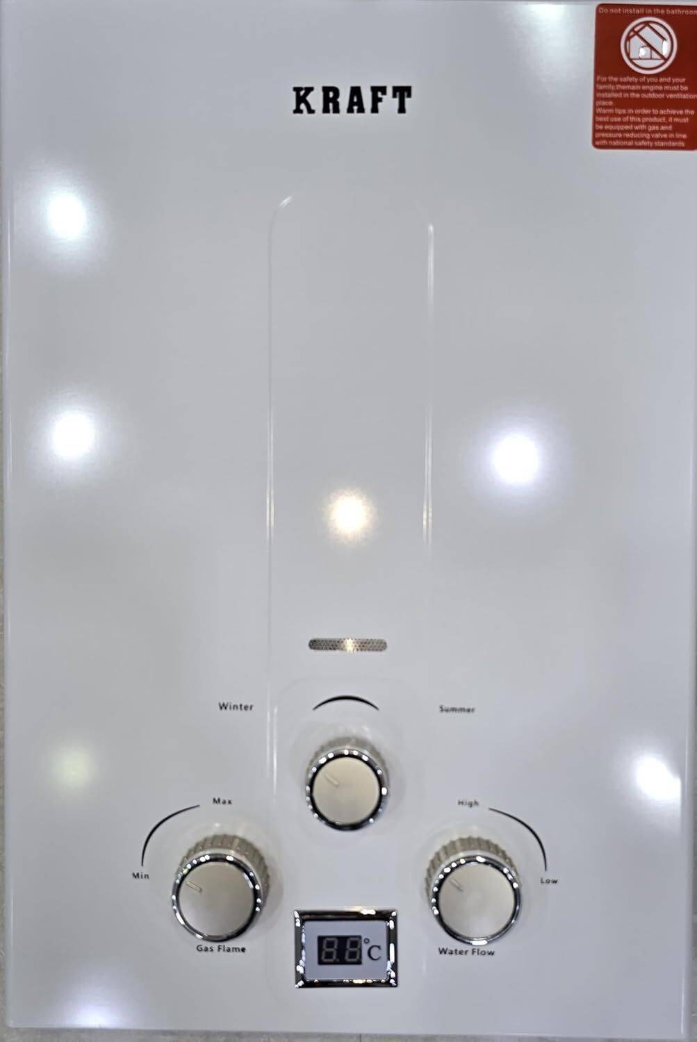 Kraft Italy 6 L Gas Water Geyser (KRAFT GAS GEYSER 6 LTR LPG, Whi