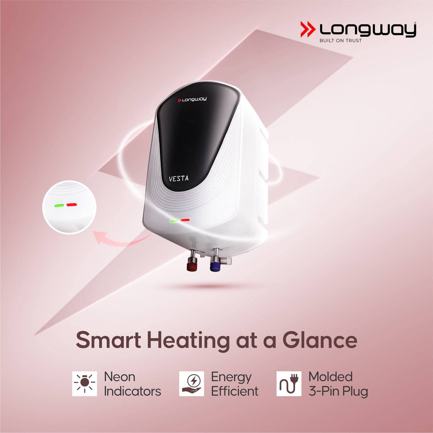 Longway Vesta 5.5L Instant Water Geyser White - Image 5