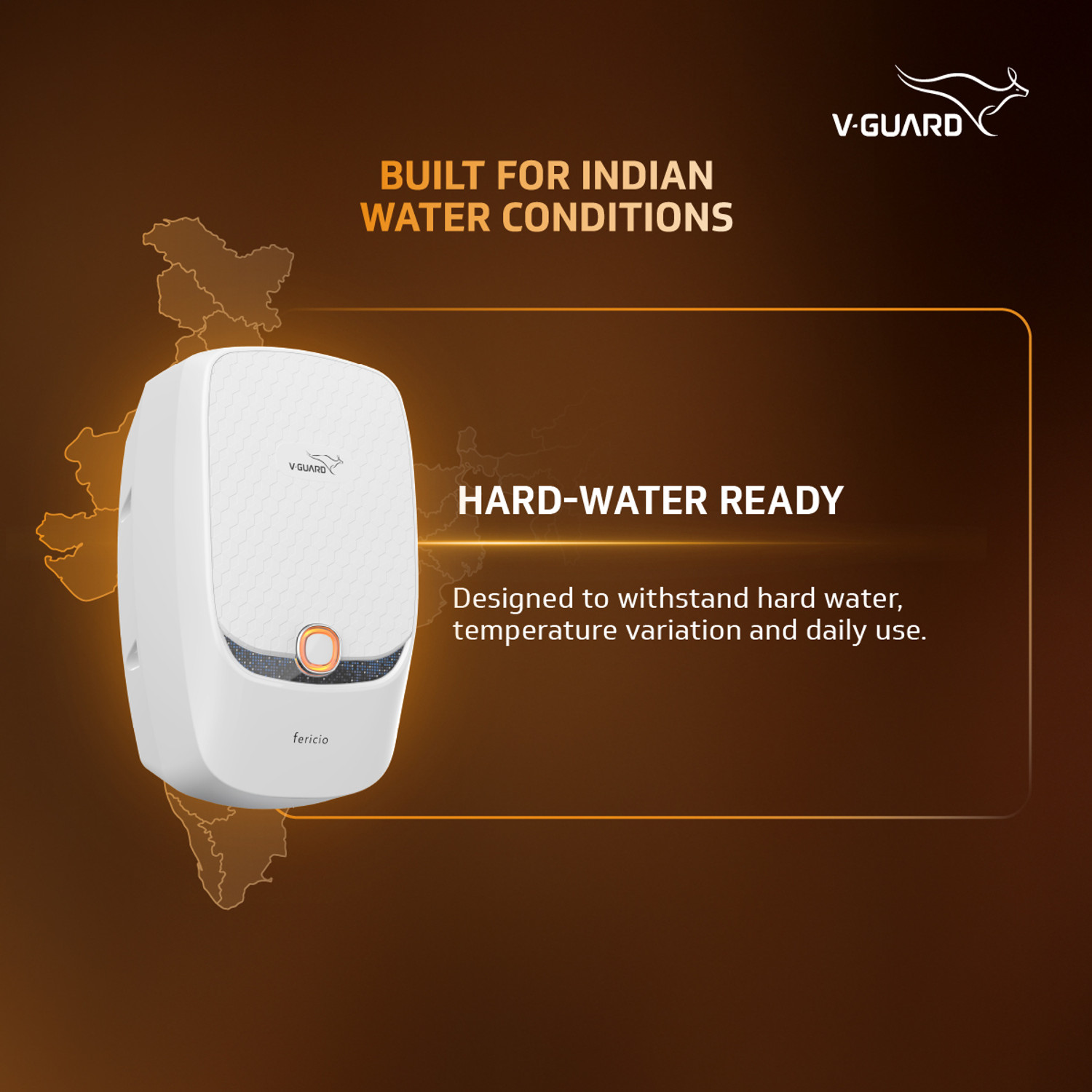 Image of V-Guard Fericio 3 L 3 L Instant Water Geyser Elegant LED Rings | 3000 W Powerful Heating |Suitable for Kitchen & Bathroom | 5 Year Tank Warranty