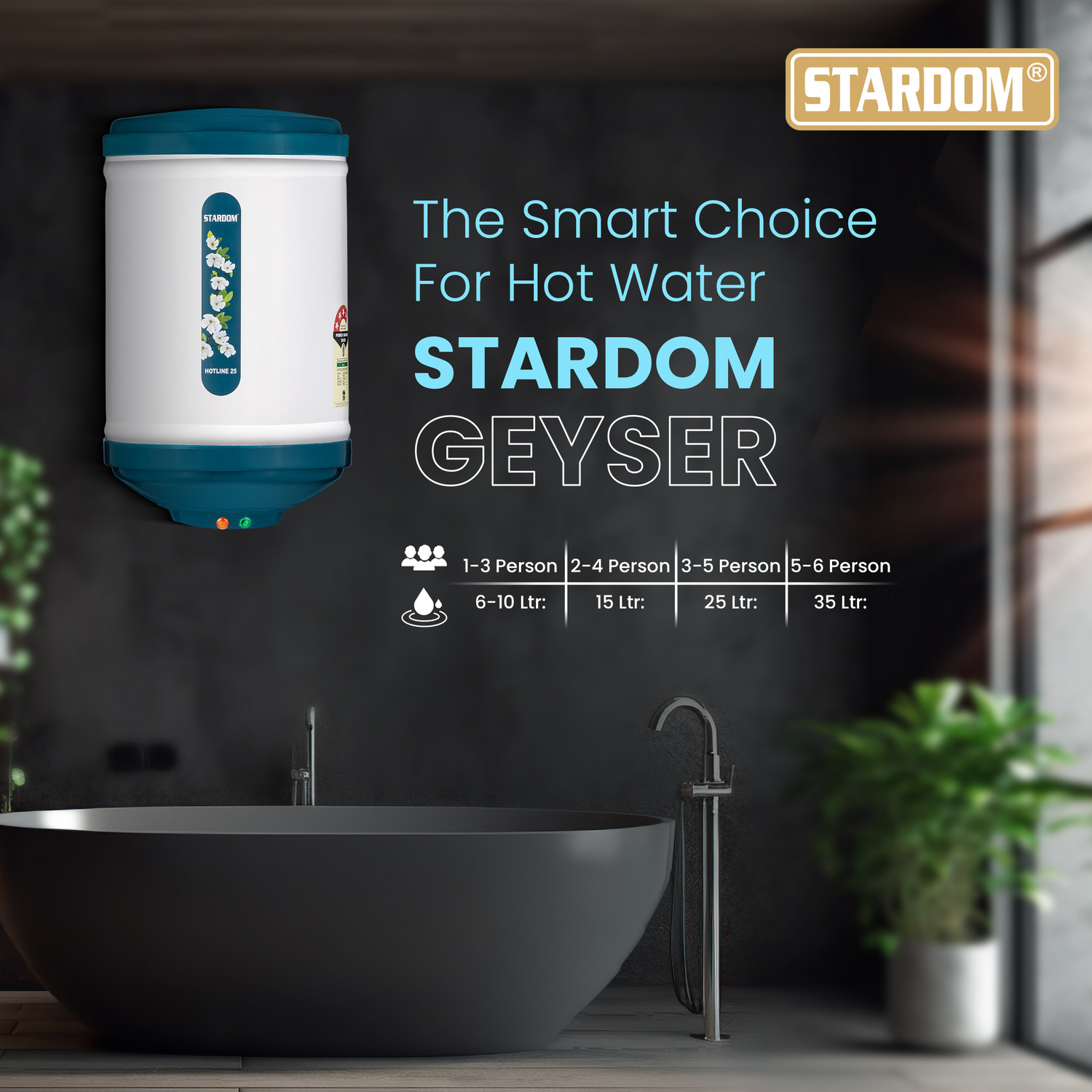 Image of Stardom HOTLINE 10SERIES WITH ASSEMBLY KIT 10 L Storage Water Geyser