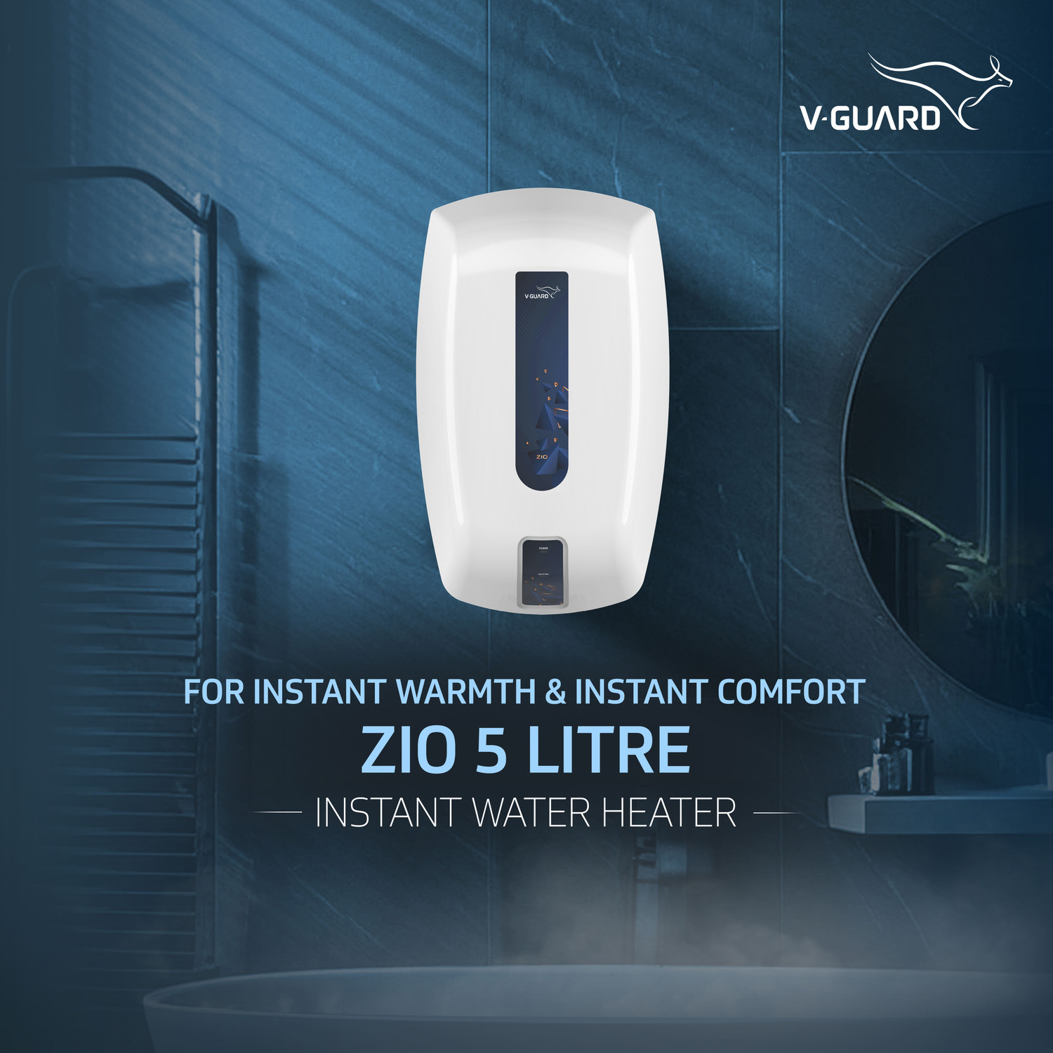 Image of V-Guard Zio 5 L Instant Water Geyser 3000 W Powerful Heating |Suitable for Kitchen & Bathroom | 5 Year Tank Warranty