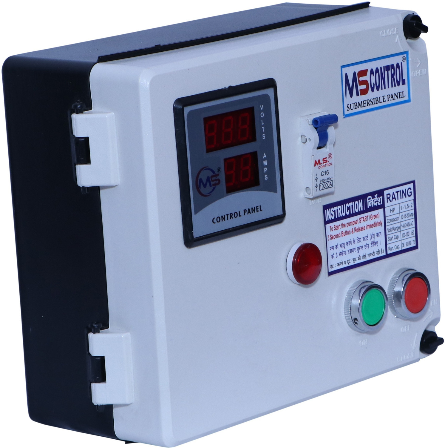 Image of M S control 1 HP Single phase Digital panel pump /starter Submersible Water Pump(1HP Digital) Water Pump Starter