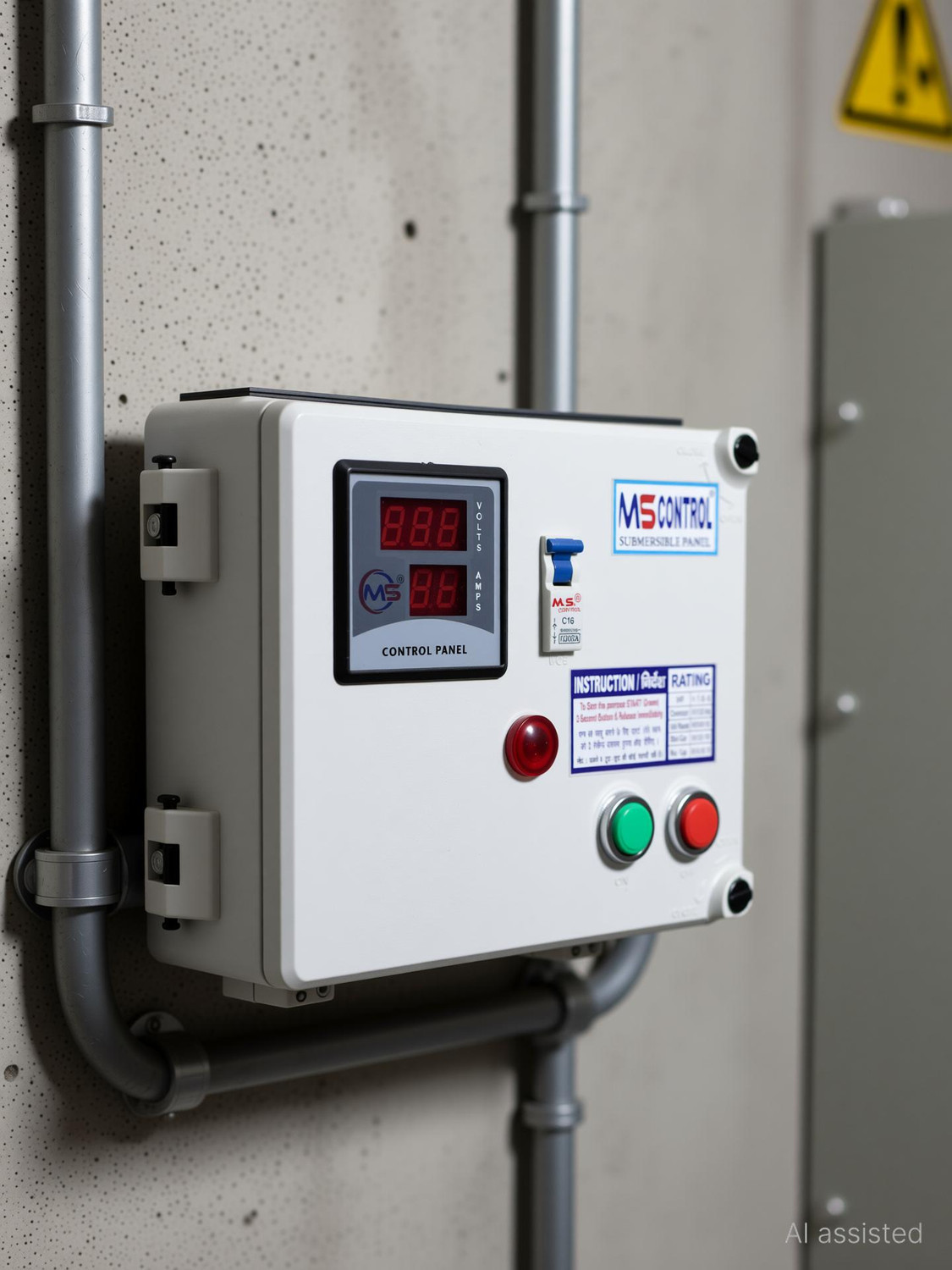 Image of M S control 1 HP Single phase Digital panel pump /starter Submersible Water Pump(1HP Digital) Water Pump Starter