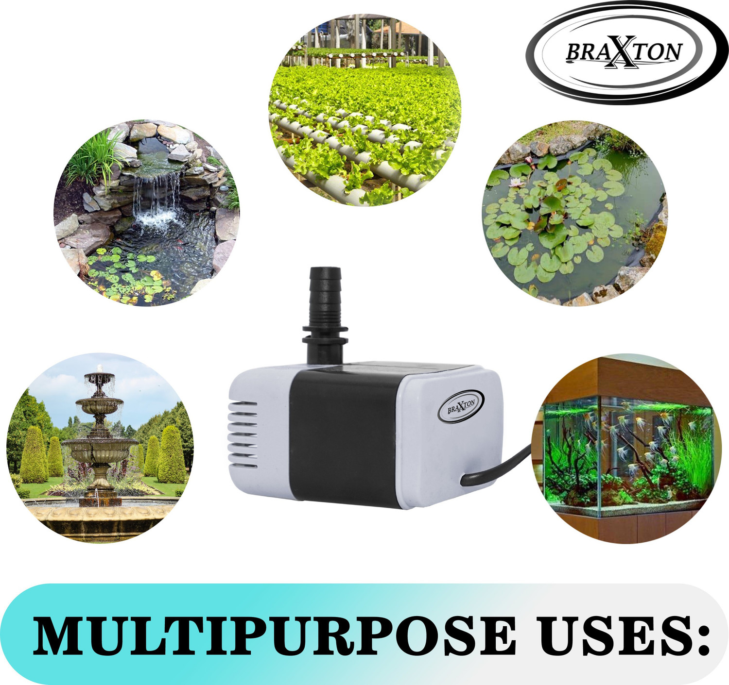 Image of Braxton 18 Watt Multipurpose Water Cooler Pump, Used for Aquarium Submersible Water Pump