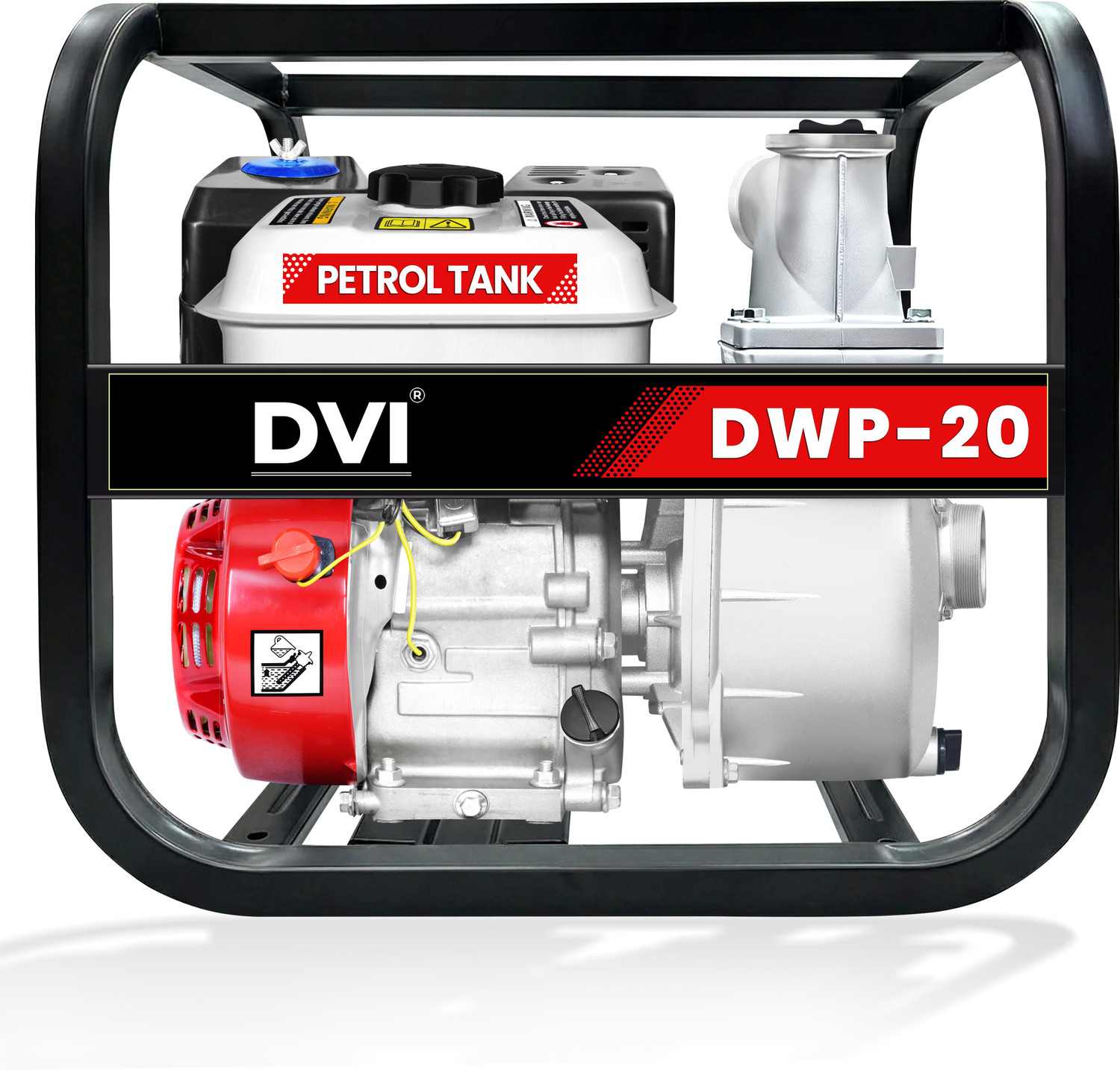 Image of DVI 2 Inch Petrol Water Pump 6.5 HP 4-Stroke Engine for Agriculture, Drainage, Farms Centrifugal Water Pump