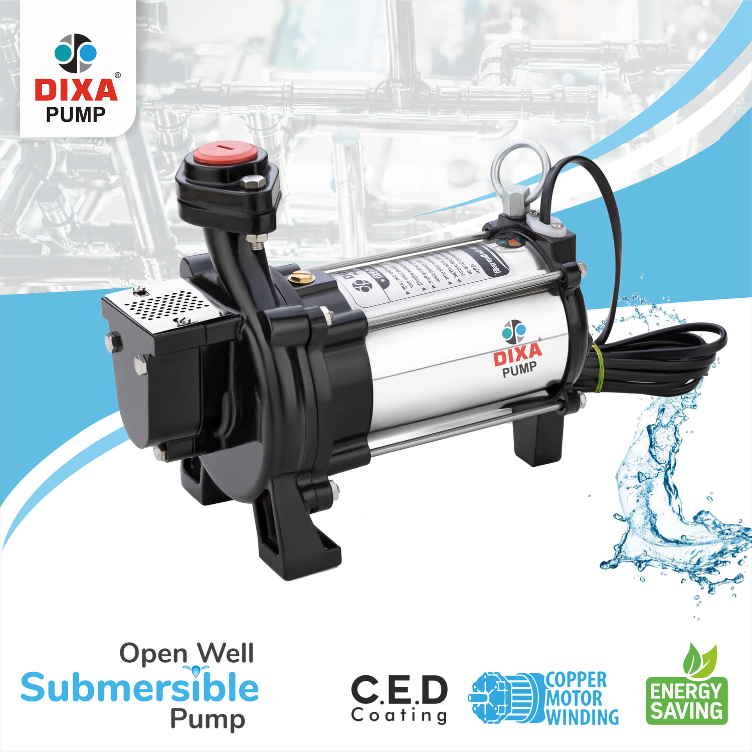 Image of Dixa Open Well Submersible Water Pump 0.5 HP(Made in India) Submersible Water Pump