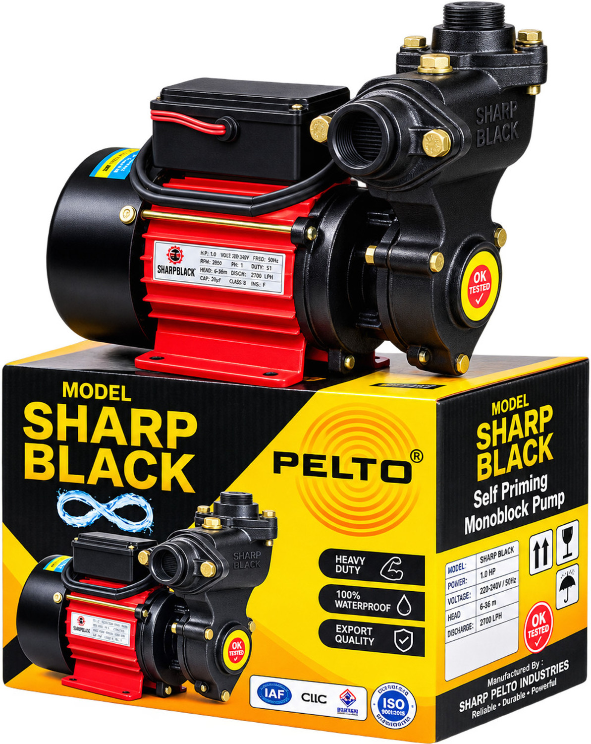 Image of SHARP PELTO PELTO 0.5 HP Self Priming Monoblock Pump Centrifugal Water Pump Centrifugal Water Pump