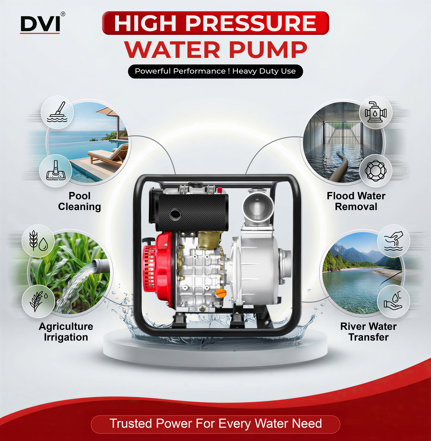 Image of DVI 3 Inch Diesel Water Pump for Agriculture, Farm, Construction & Drainage Centrifugal Water Pump