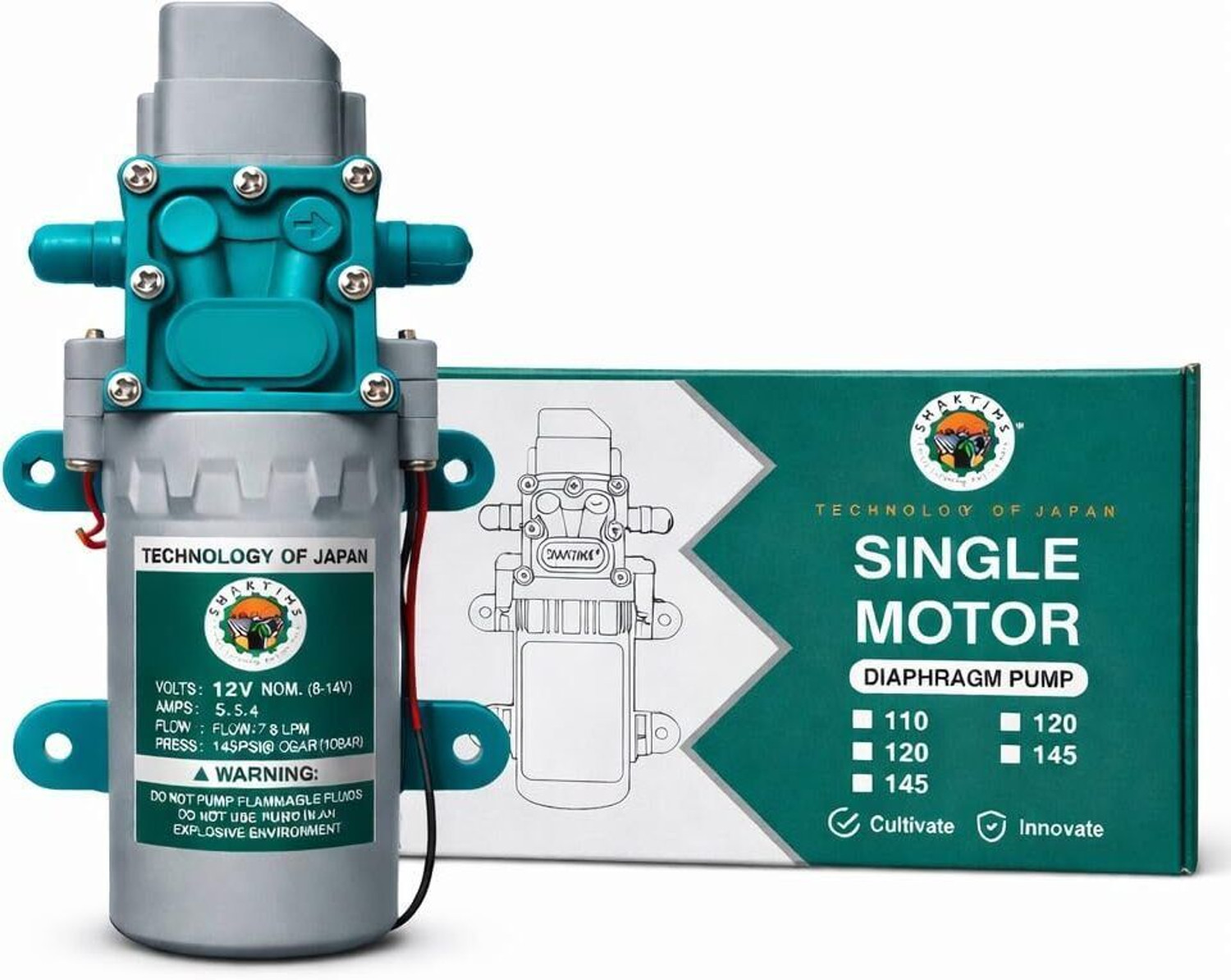 Image of SHAKTIMS High Pressure 12V 135 Diaphragm Pump Diaphragm Water Pump