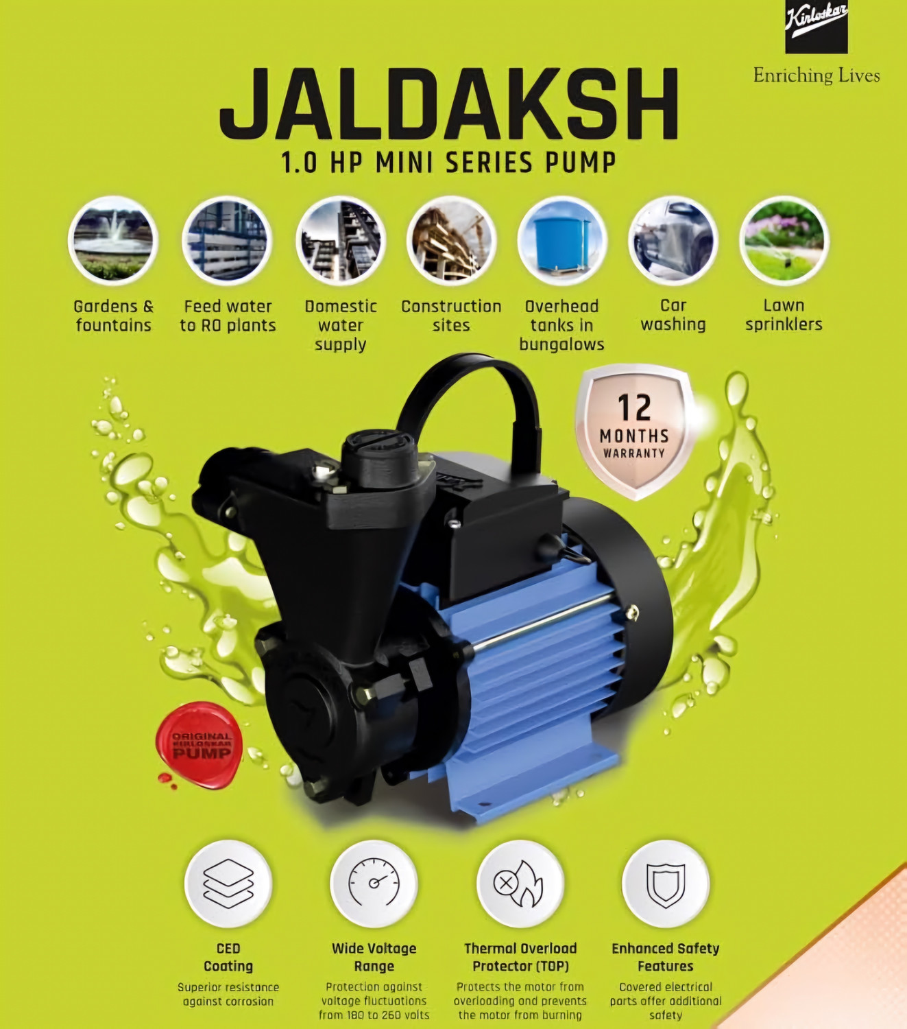 Image of KIRLOSKAR BROTHERS LIMITED Jaldaksh (Bronze Model) 100% Copper Centrifugal Water Pump