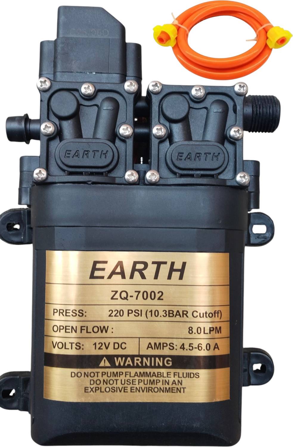 250PSI High Pressure Diaphragm Pump Double Motor 12V DC Battery Operated Diaphragm Water Pump - Image 1