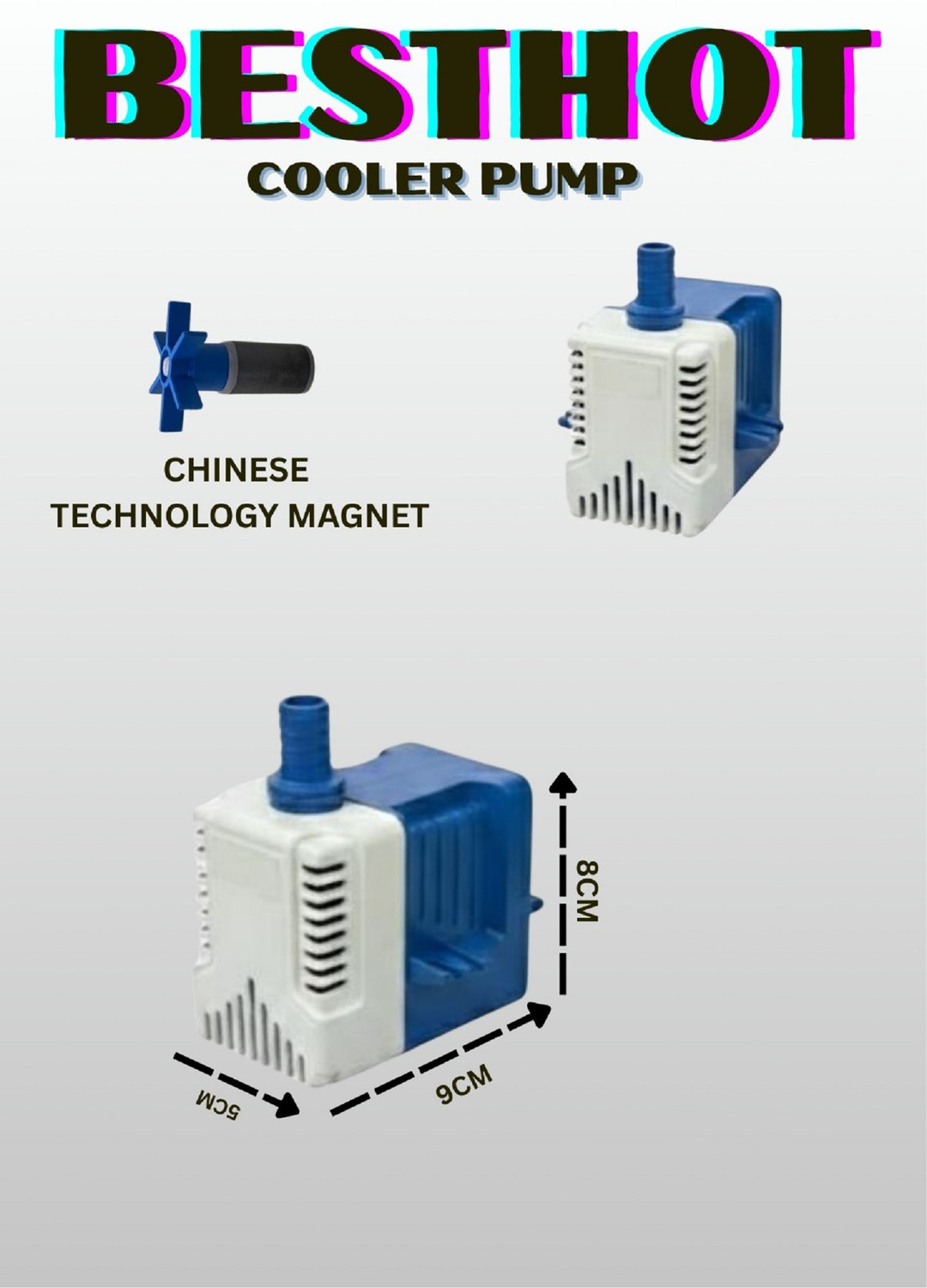 Image of BESTHOT 18 Watt Cooler Water Pump For Aquarium, Small cooler Water Lifting Pump Motor Magnetic Water Pump