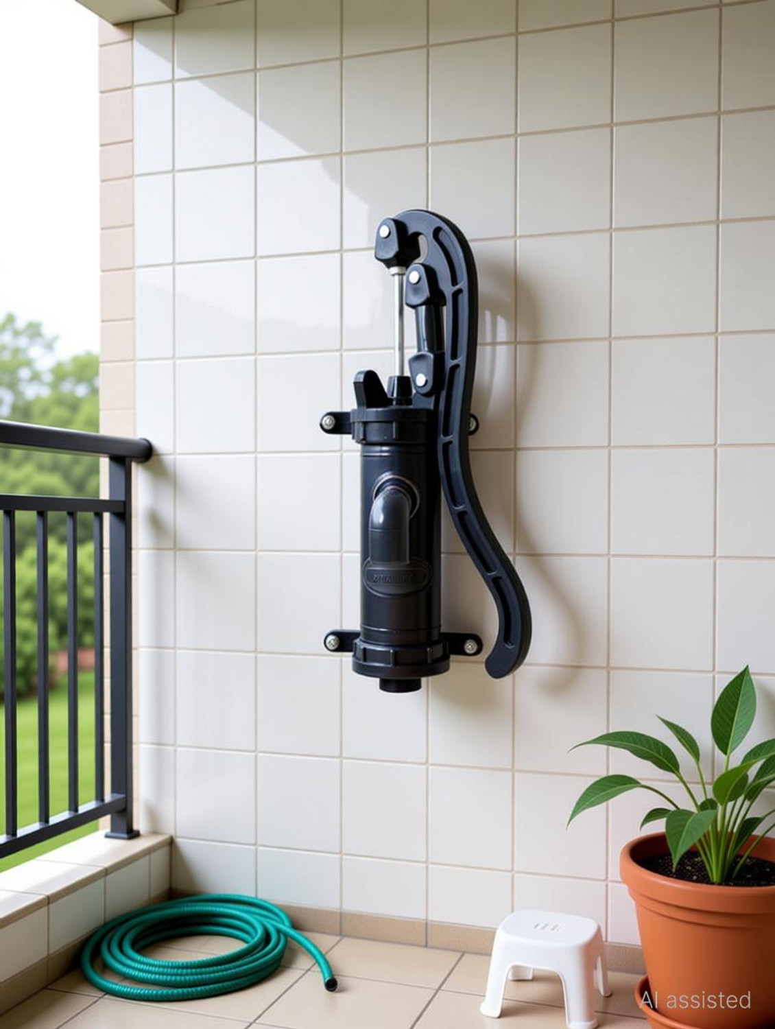 Image of Aurum Plastic PVC Manual Wall Mount Water Pump Hand Operated Pump For 50 feet No Magnetic Water Pump