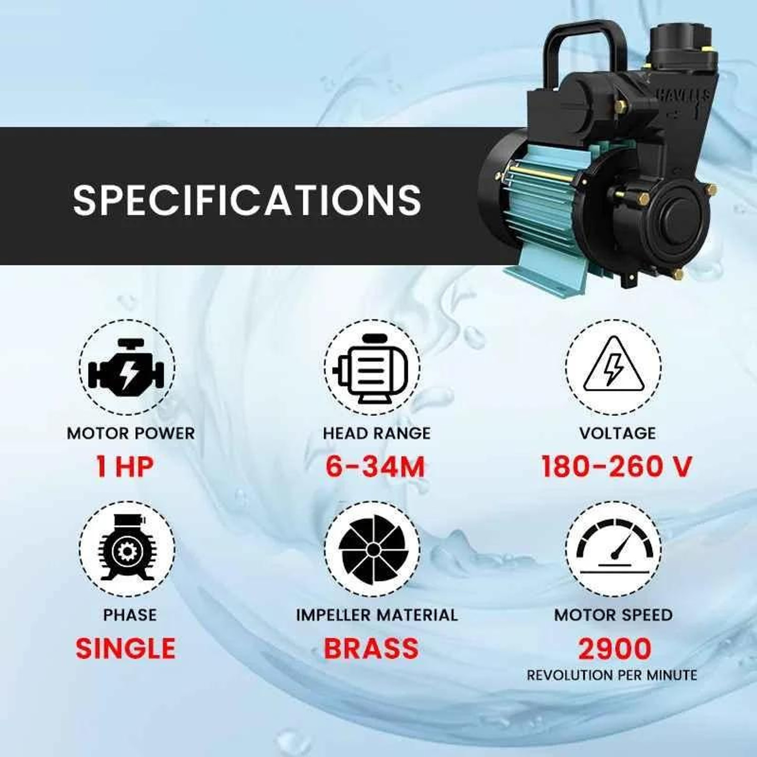Image of HAVELLS Self Priming Monoblock Pump 1 HP Centrifugal Water Pump