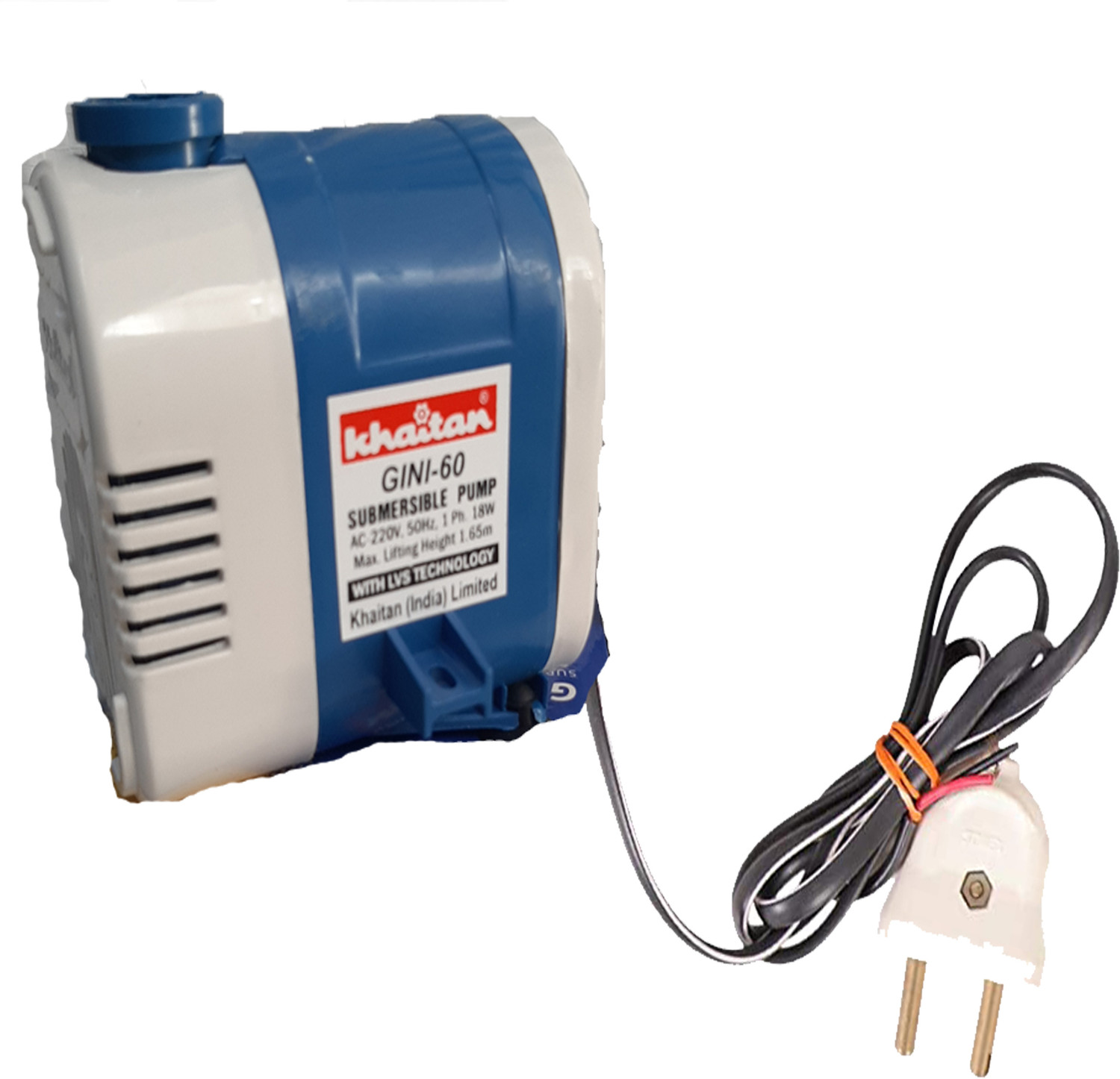 Image of Khaitan Aqua-60 Submersible Pump 18 Watt with a Water Flow Control Valve & 3-Way Water Distributor Suitable for Air Cooler, Fountain, Aquarium & Decoration Submersible Water Pump