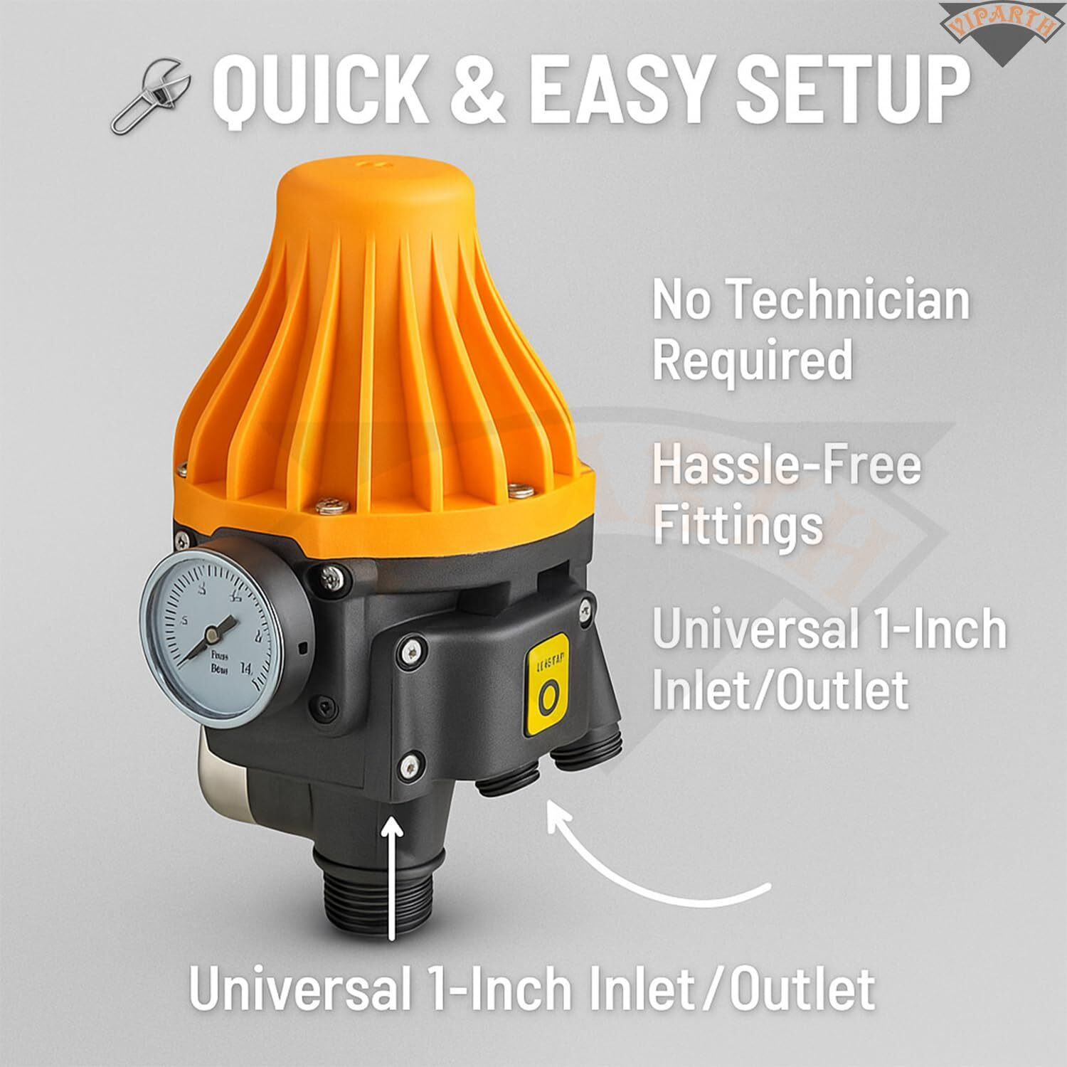 Image of VIPARTH AUTOMATIC PUMP CONTROLLER FOR WATER PUMPS (SUITABLE FOR 0.50 TO 1.50 HP PUMP) Centrifugal Water Pump