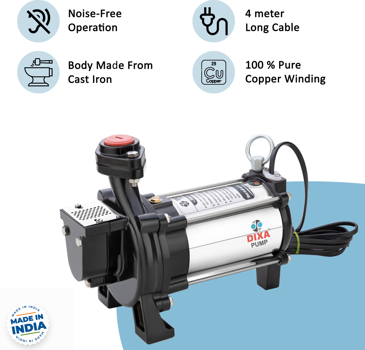 Image of Dixa Open Well Submersible Water Pump 0.5 HP(Made in India) Submersible Water Pump