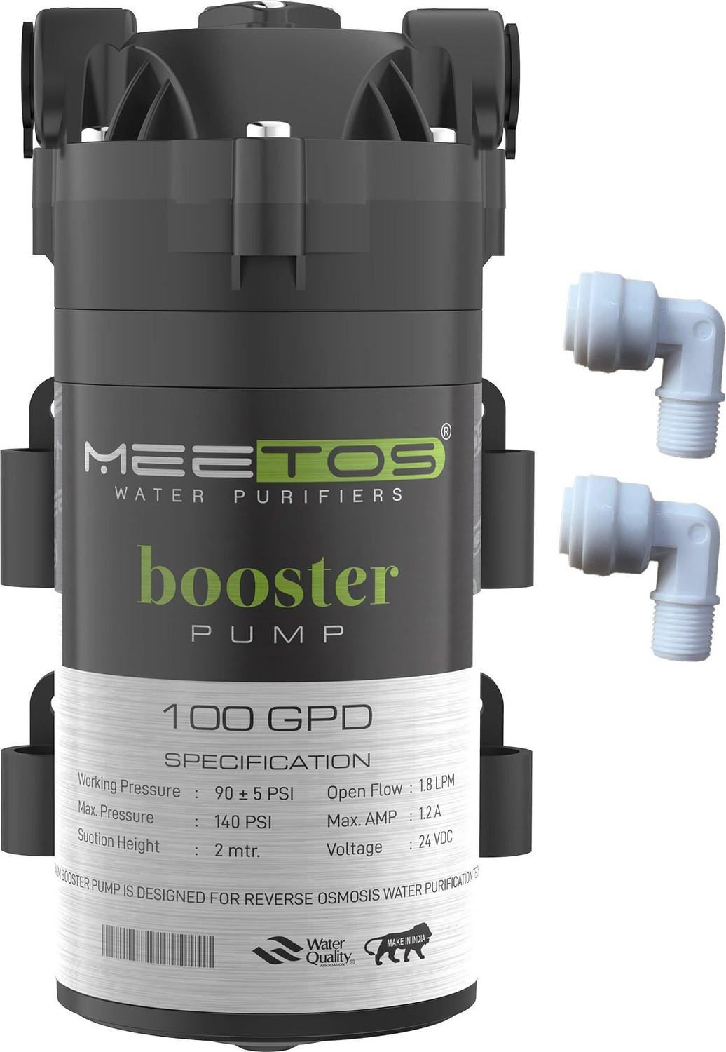 Image of MEETOS GOLD Ro Booster Pump 100GPD,Noiseless,Copper Wilding, Diaphragm Water Pump