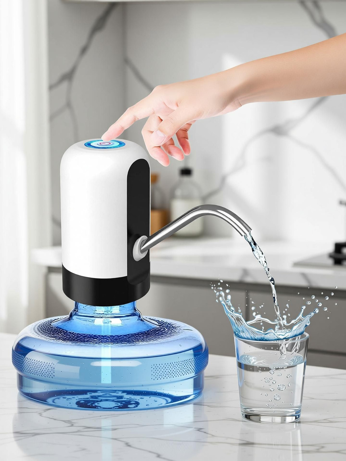 Image of P K INTERNATIONAL Water Dispenser Pump, USB Charging Compatible For 5L To 20 Litre Can Bottled Centrifugal Water Pump