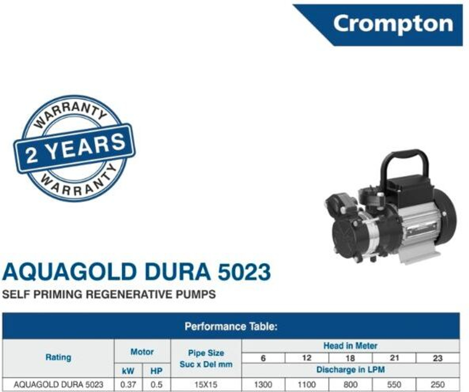 Image of Crompton AQUA GOLD 50 23 Centrifugal Water Pump