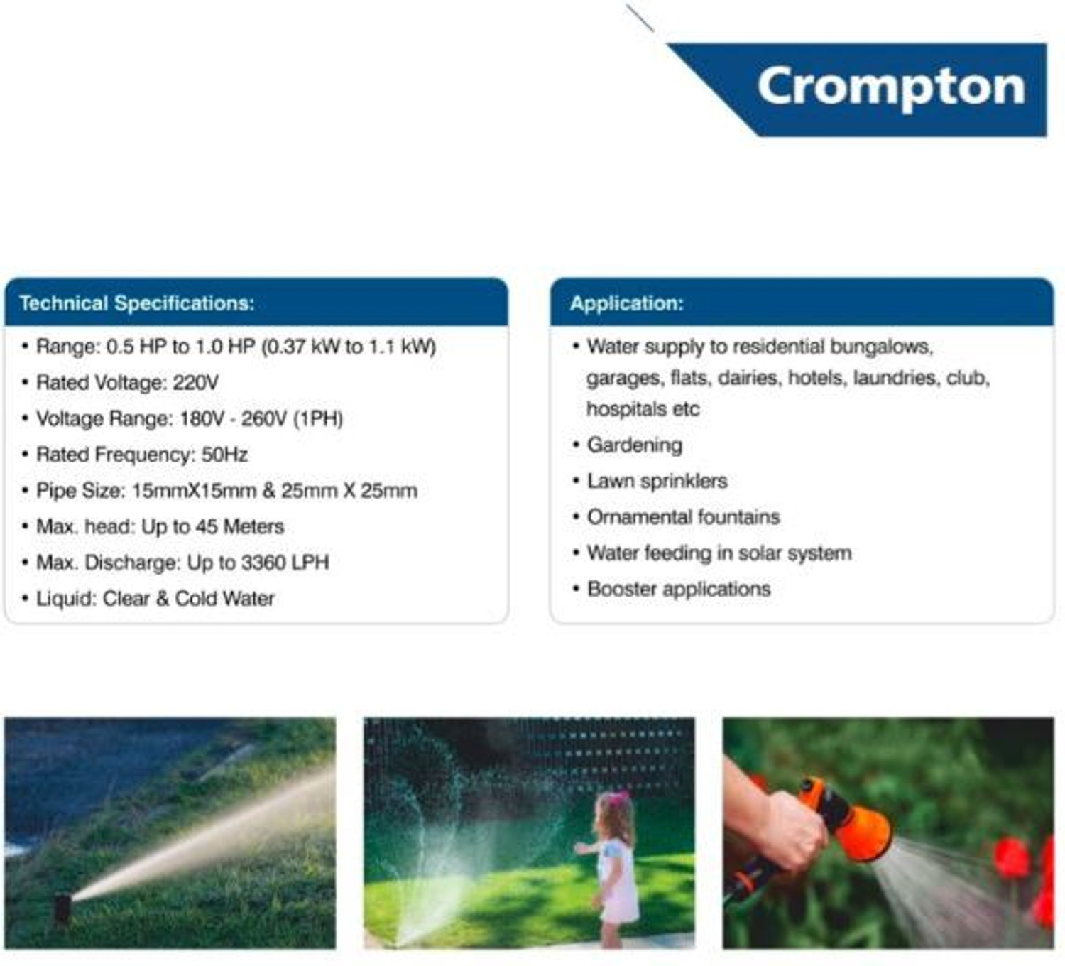 Image of Crompton AQUA GOLD 50 23 Centrifugal Water Pump
