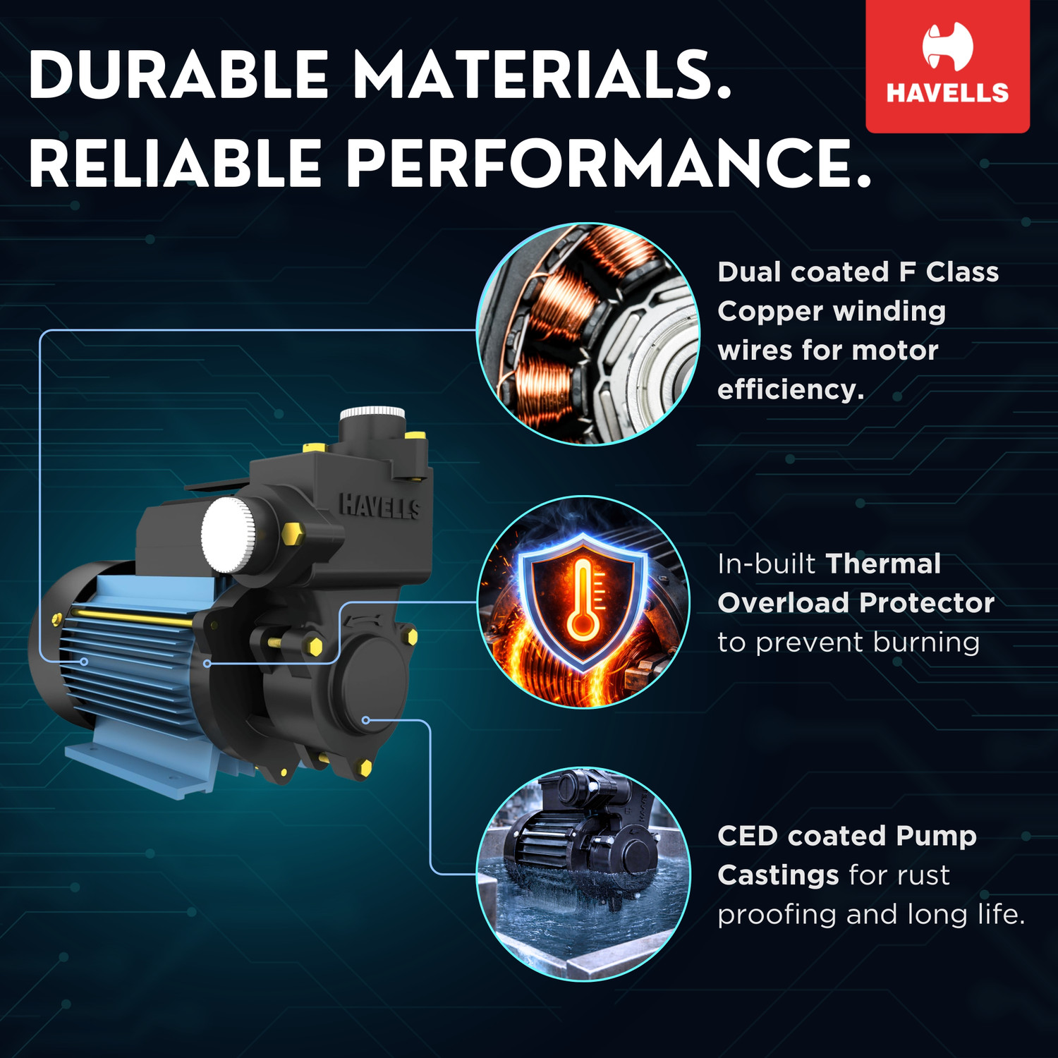Image of HAVELLS S1.5W-1.5HP 1PH MINI MONOBLOCK PUMP CENTRIFUGAL 1.5HP Centrifugal Water Pump