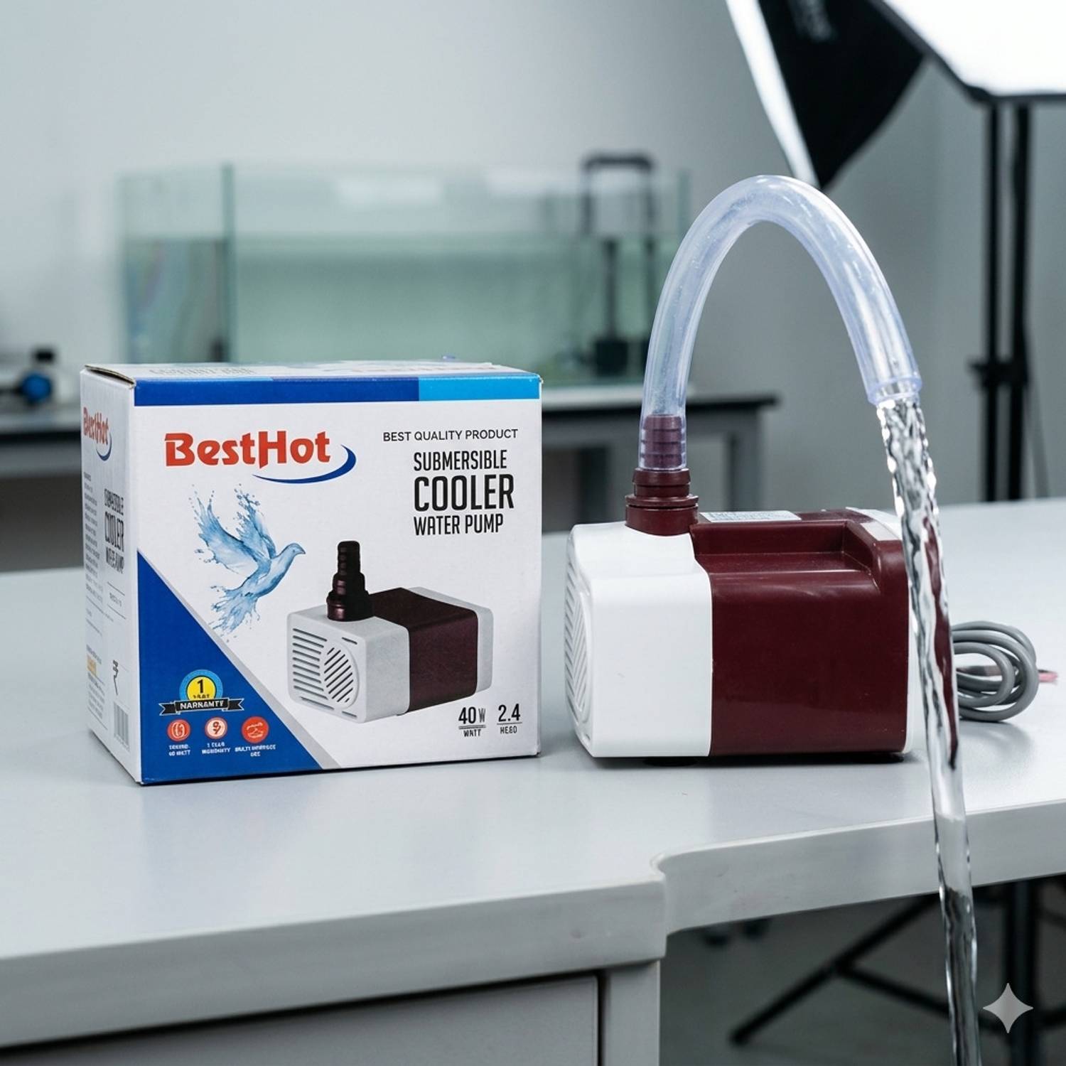 BESTHOT High Flow 40 Watt Cooler Water Pump for Aquarium, Submersible Cooler Water Magnetic Water Pump