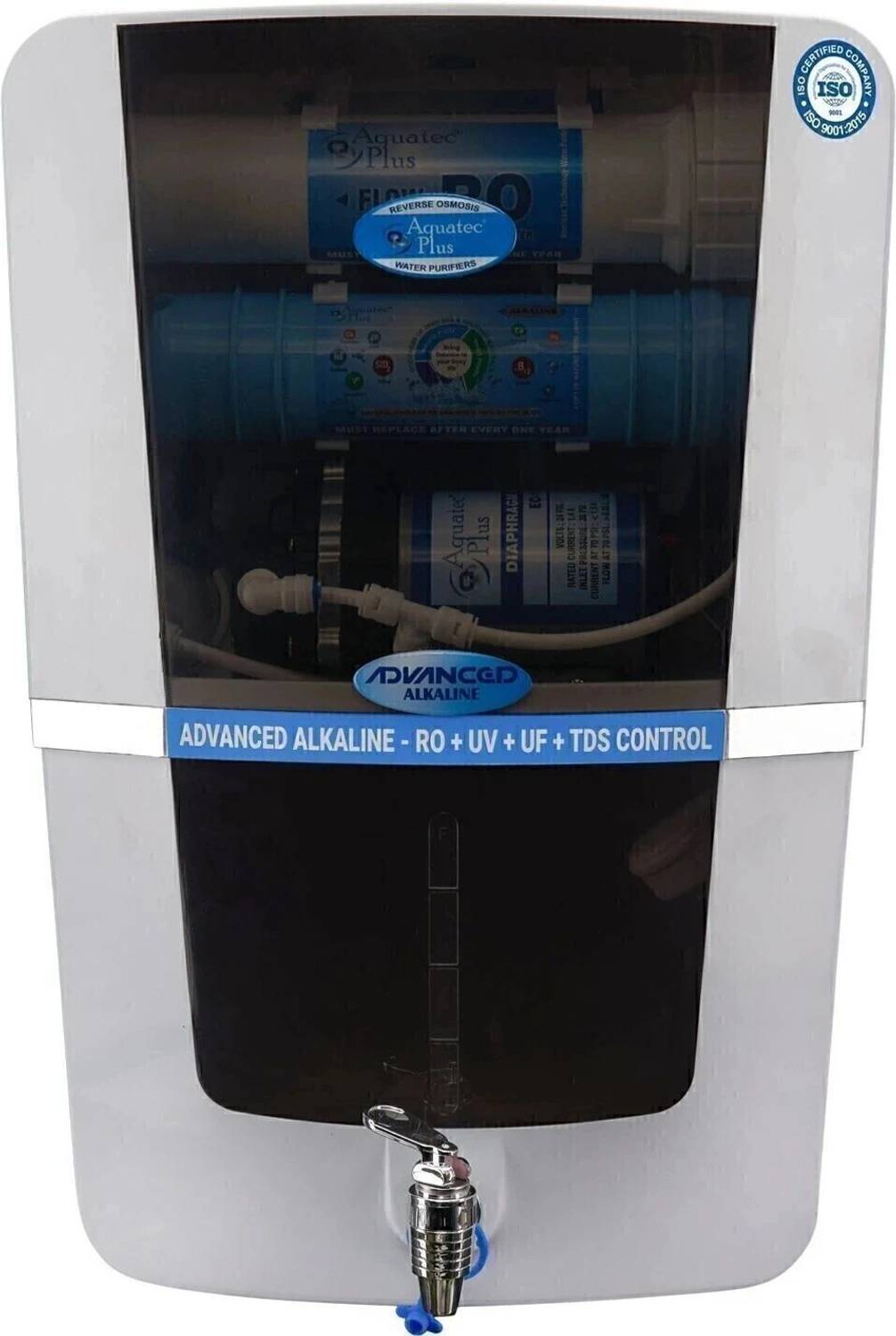 Aquatec Plus Advanced Alkaline 12 L RO + UV + UF + TDS Control Water Purifier ISI Certified