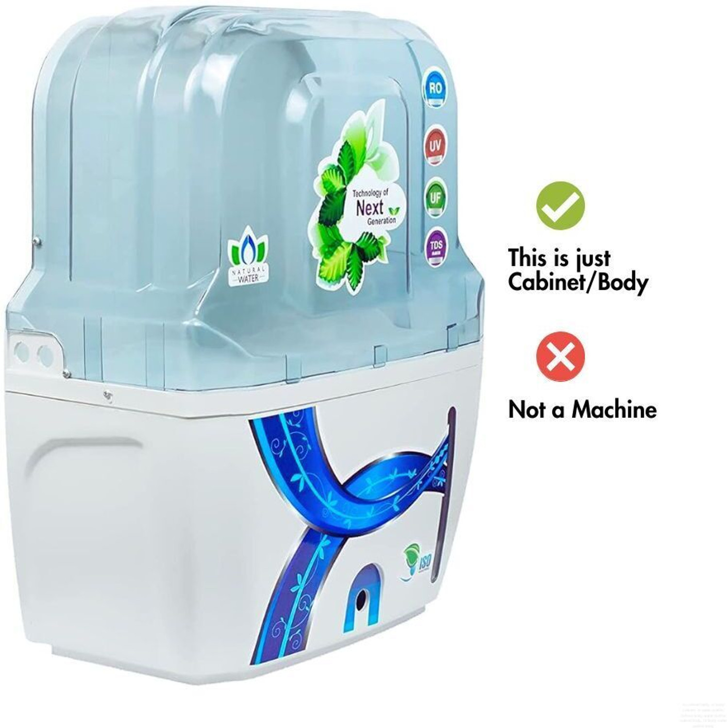 Image of JX PERT swift RO cabinet body 15 L RO + UV + UF Water Purifier