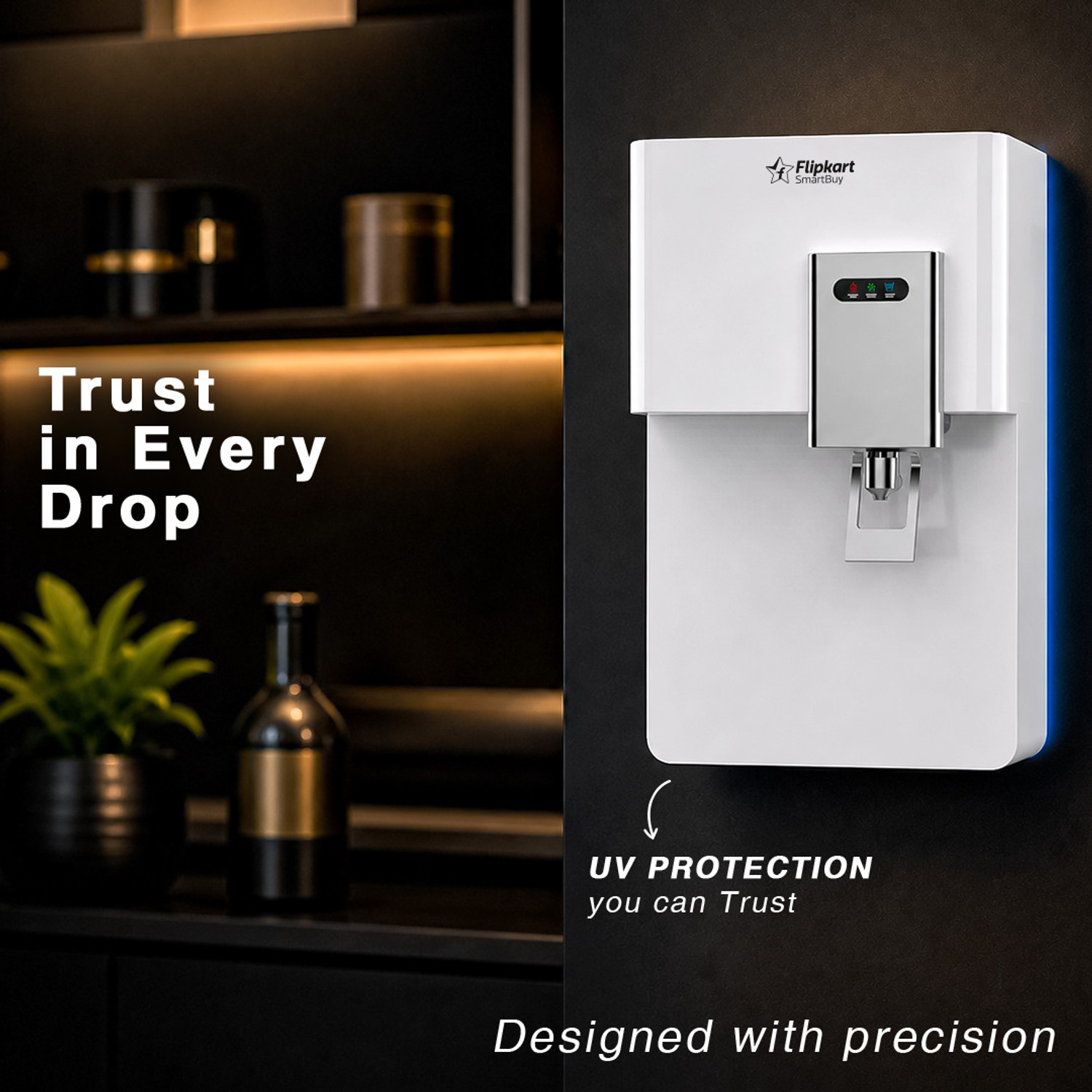 Image of Flipkart SmartBuy PureAura |Needs No Service for 2 Years | 9 L RO + UV + UF + Copper + Alkaline + Minerals Water Purifier