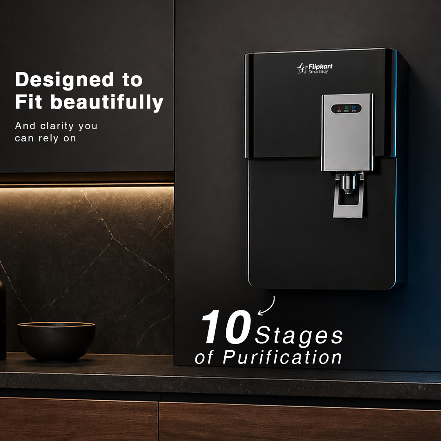 Image of Flipkart SmartBuy PureAura |Needs No Service for 2 Years | 9 L RO + UV + UF + Copper + Alkaline + Copper + Zinc Water Purifier