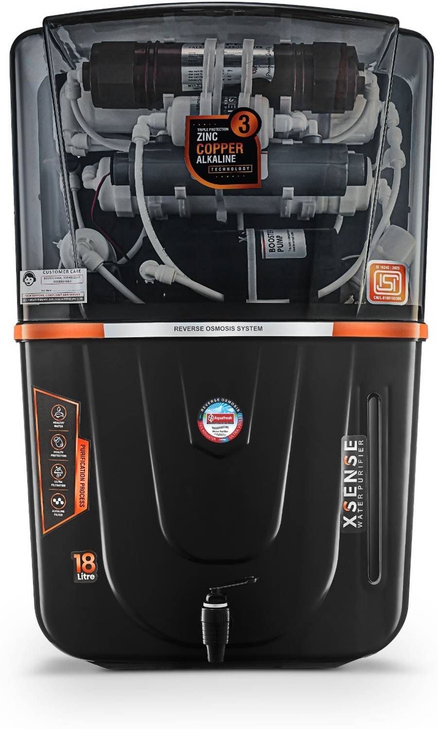 Aqua Fresh Smoke Audi 18 L RO UV UF Copper Alkaline TDS Control Water