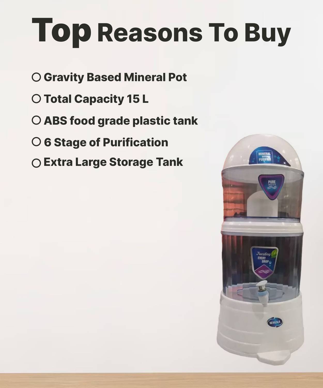Aqua Fresh Mineral Pot 16L Gravity Based Water Purifier - Image 3