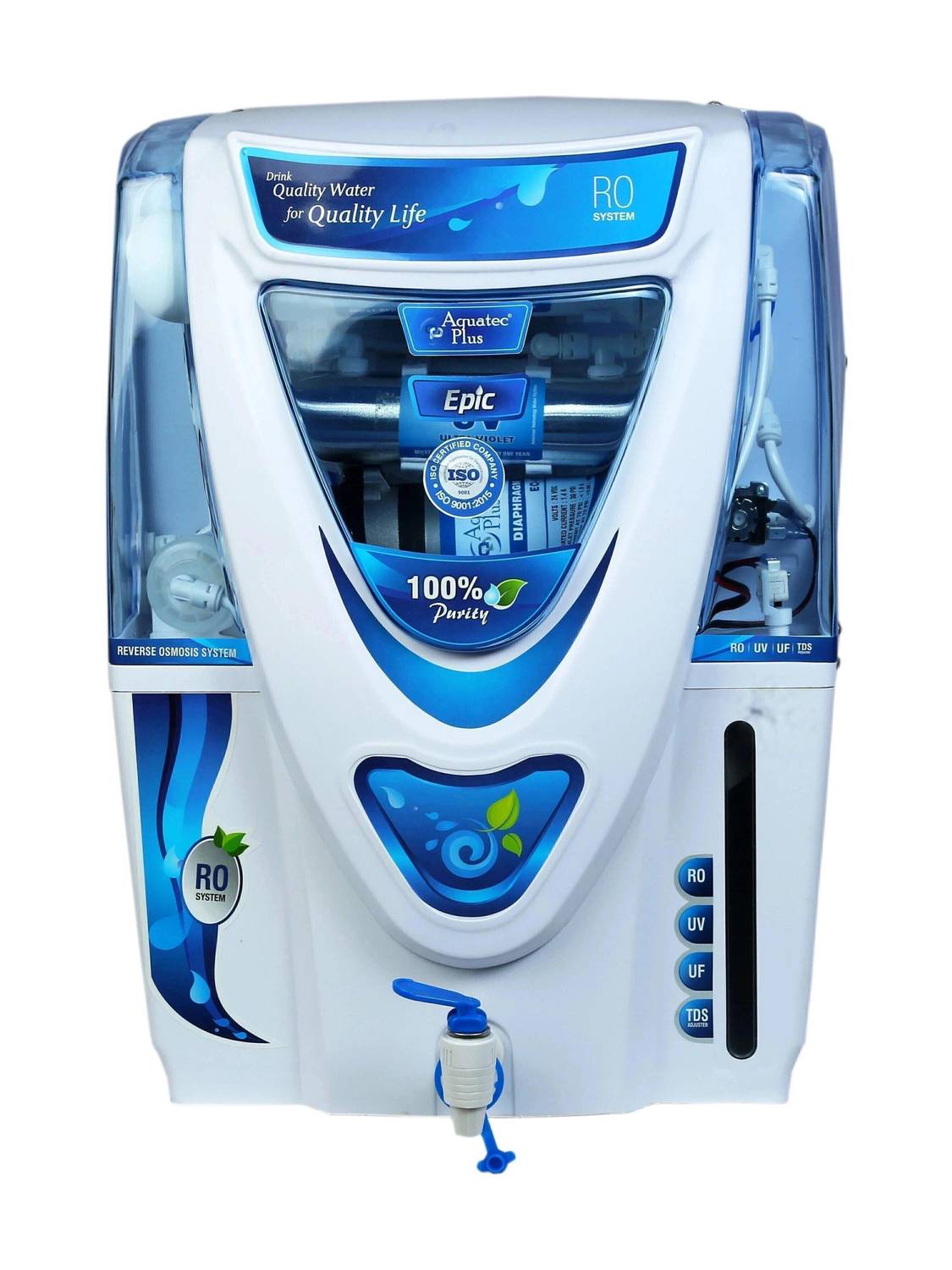 Aquatec Plus Epic 15 L RO + UV + UF + TDS Control Water Purifier ISI Certified