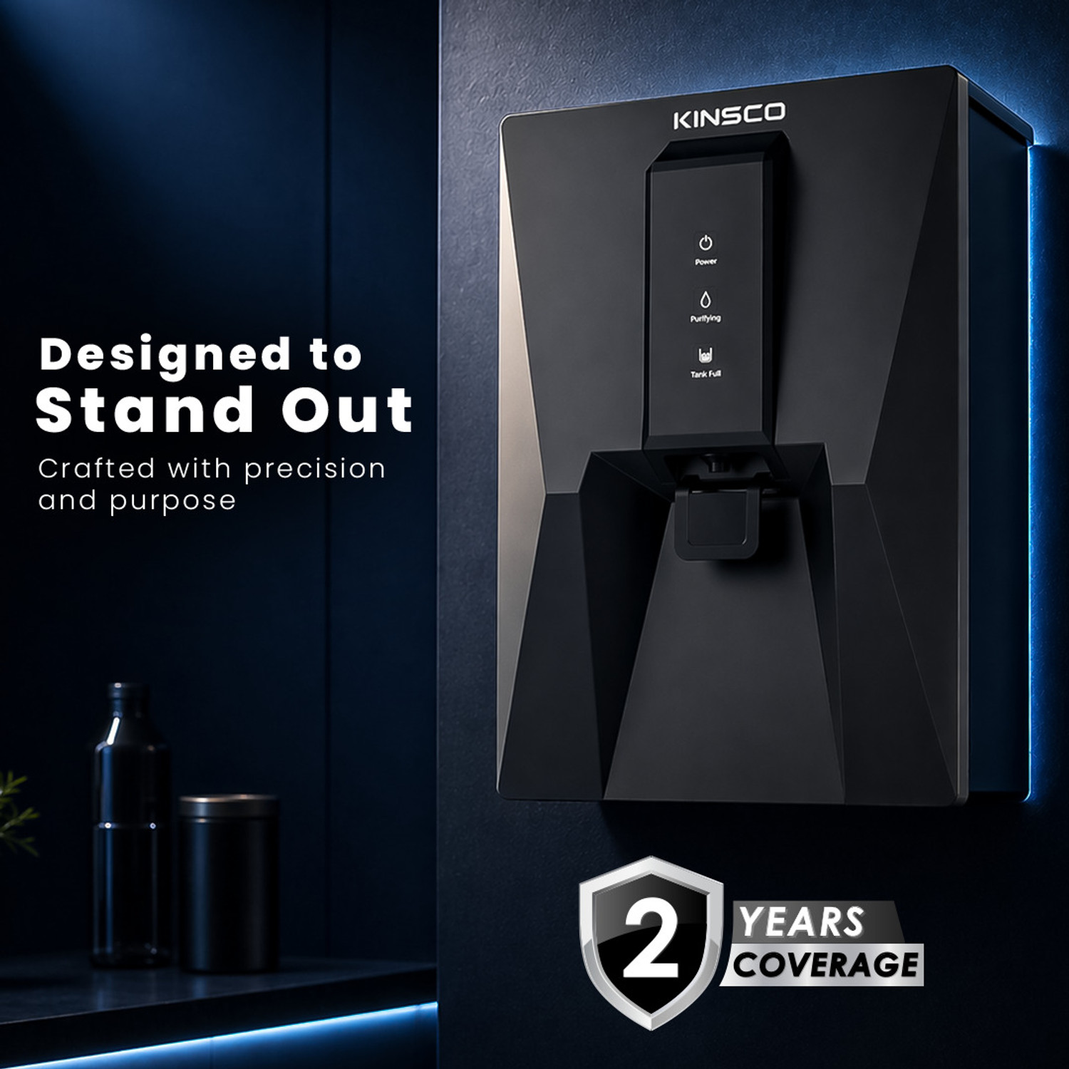 Image of Kinsco Aqua Boss | Needs No service for 2 years | 8 L RO + UV + Copper + Alkaline + Minerals Water Purifier