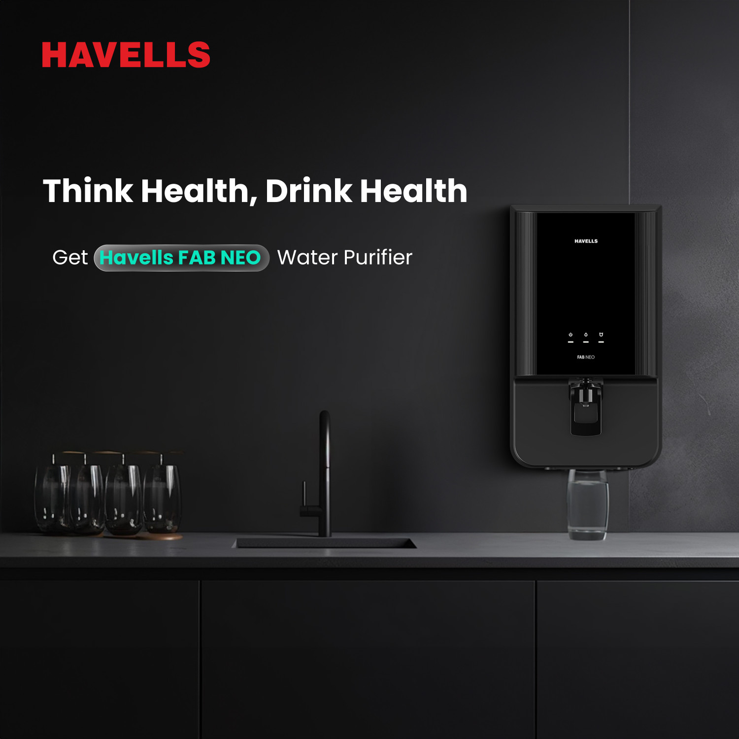 Image of HAVELLS Fab Neo 7 L RO + UF Water Purifier Vital Magnesium Enriched, 7-stages, Ideal for Borewell, Tanker & Municipal Water, Significant water savings, BIS Approved