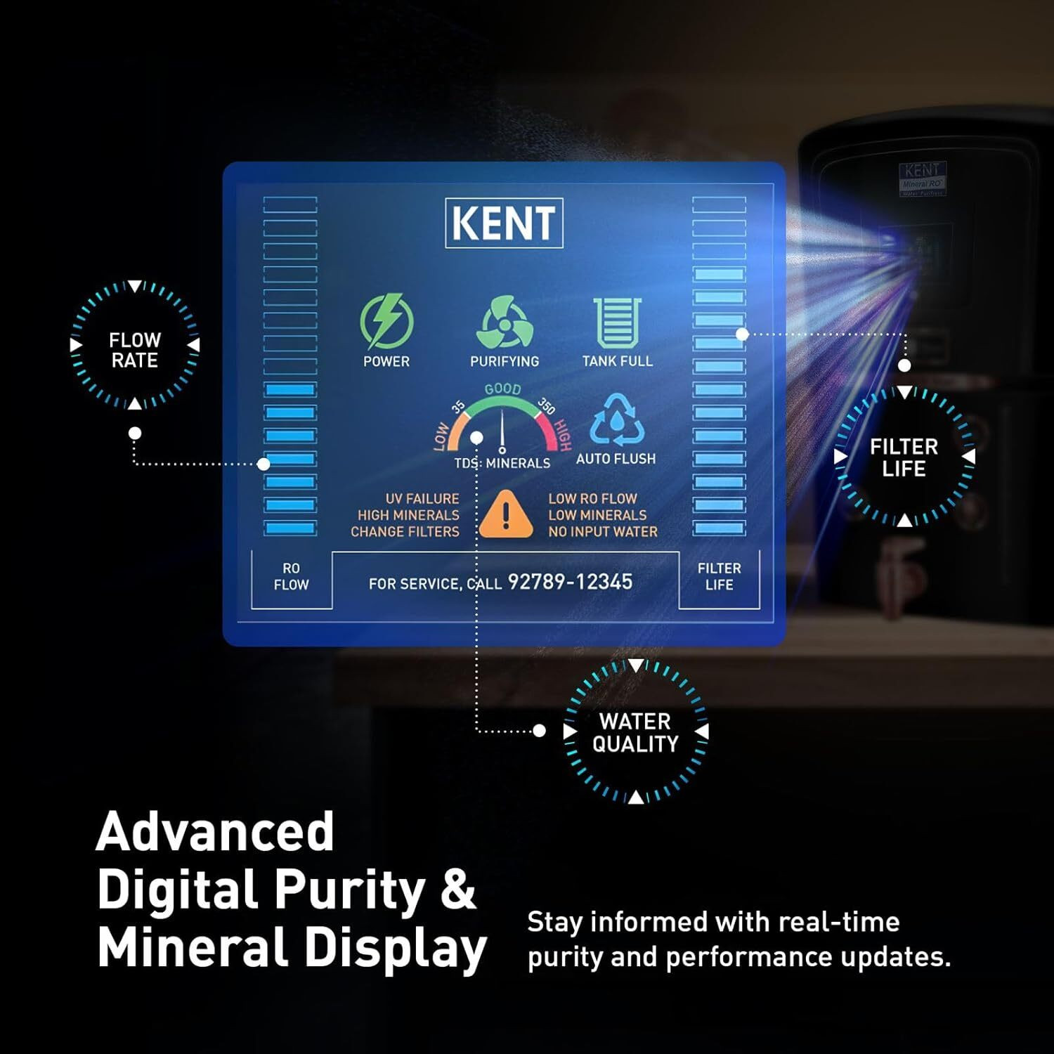 Image of KENT GRAND STAR 9 L RO + In-Tank UV + UF + Copper + Alkaline + Minerals + TDS Control Water Purifier