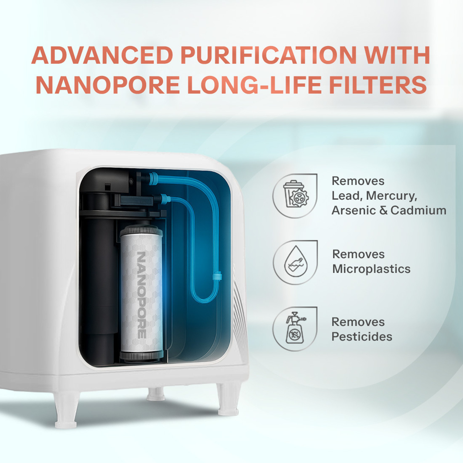 Image of Aquaguard Enrich Select Designo ROUVCA1X 8 L RO + UV Water Purifier | Active Copper & Alkaline Boost| Inbuilt Pressure Pump| 10 Stage Purification| Free Service Plan Worth ?2500| Suitable for all Water Source