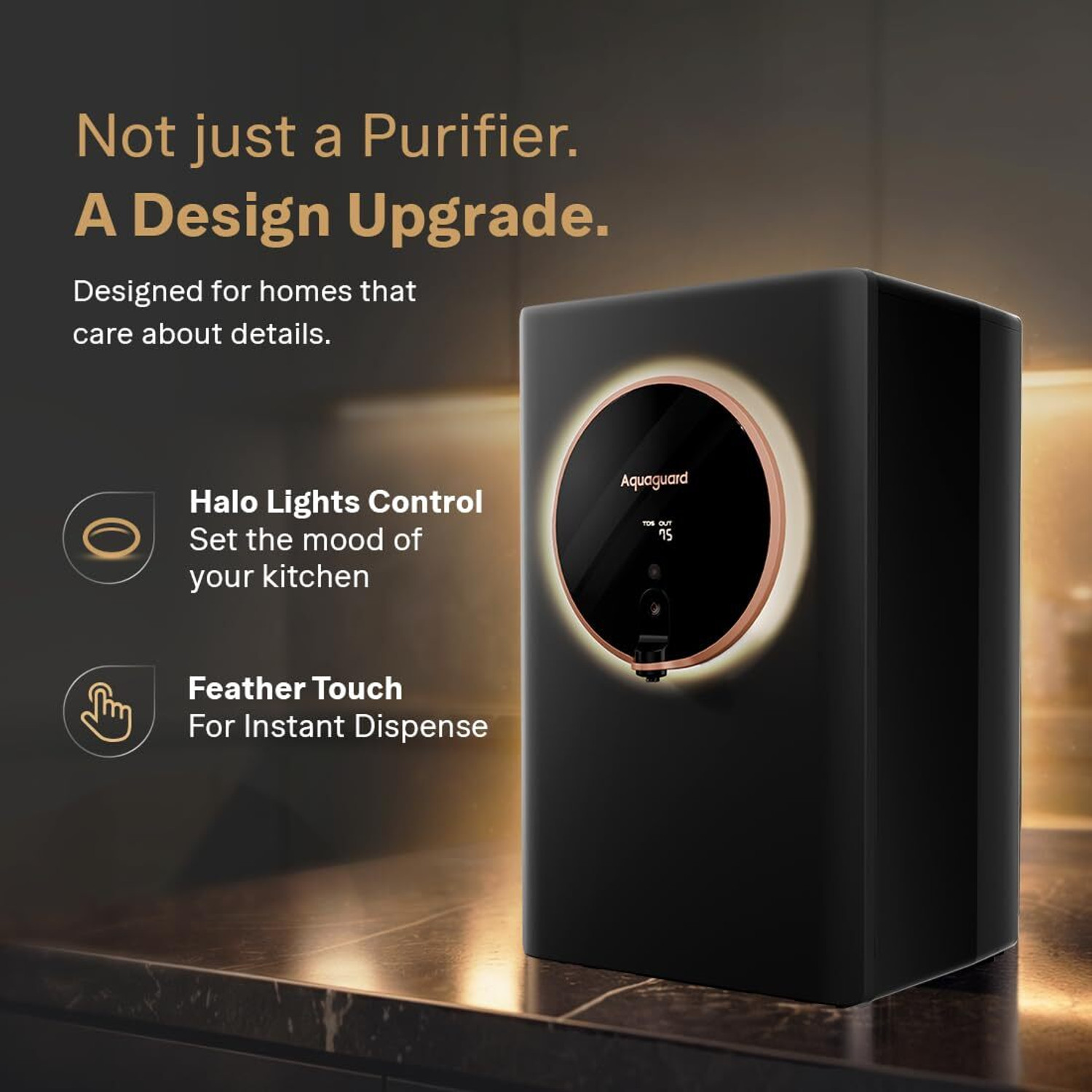 Image of Aquaguard ASPIRE HALO CU+ALK SS 2X 5 L RO + UV Water Purifier