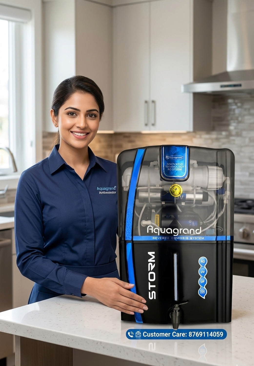 Image of Aquagrand Storm Half transparent Model Advanced Technology 12 L RO + UV + UF + Minerals + TDS Control Water Purifier