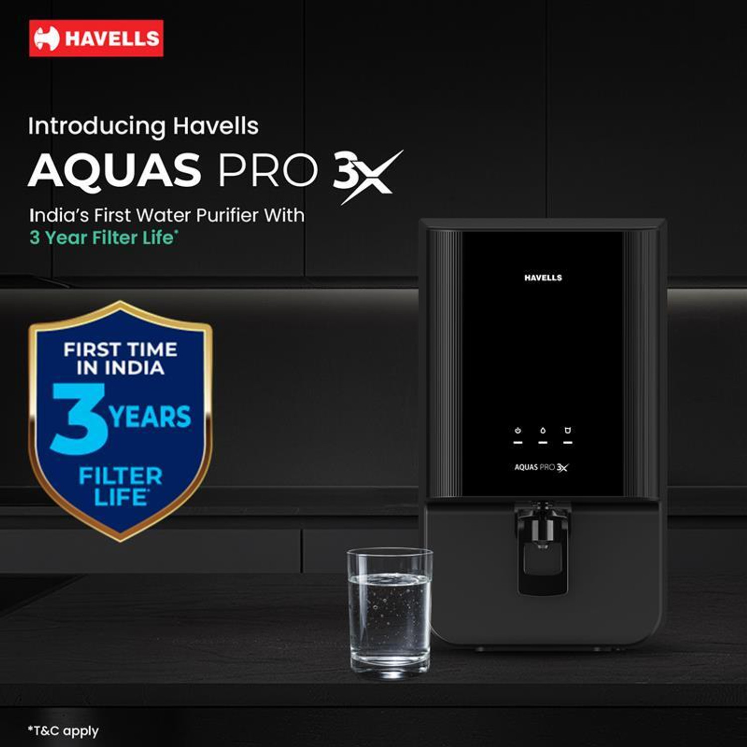 Image of HAVELLS Aquas Pro 3X 7 L RO + UV Water Purifier