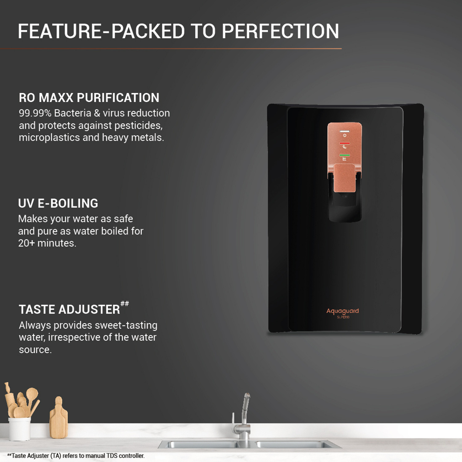 Image of Aquaguard Superio RO+UV+MTDS+SS 5 L RO + UV + TA Water Purifier